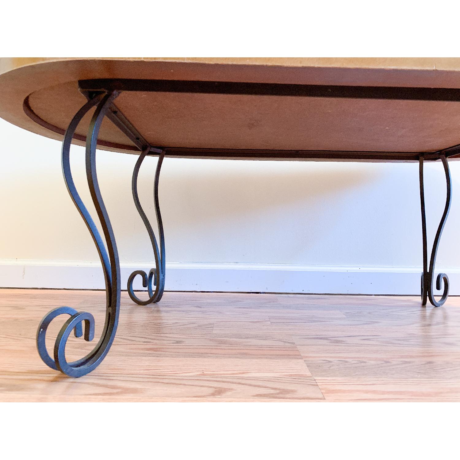 Pier 1 Brown Olive Mosaic Oval Coffee Table AptDeco