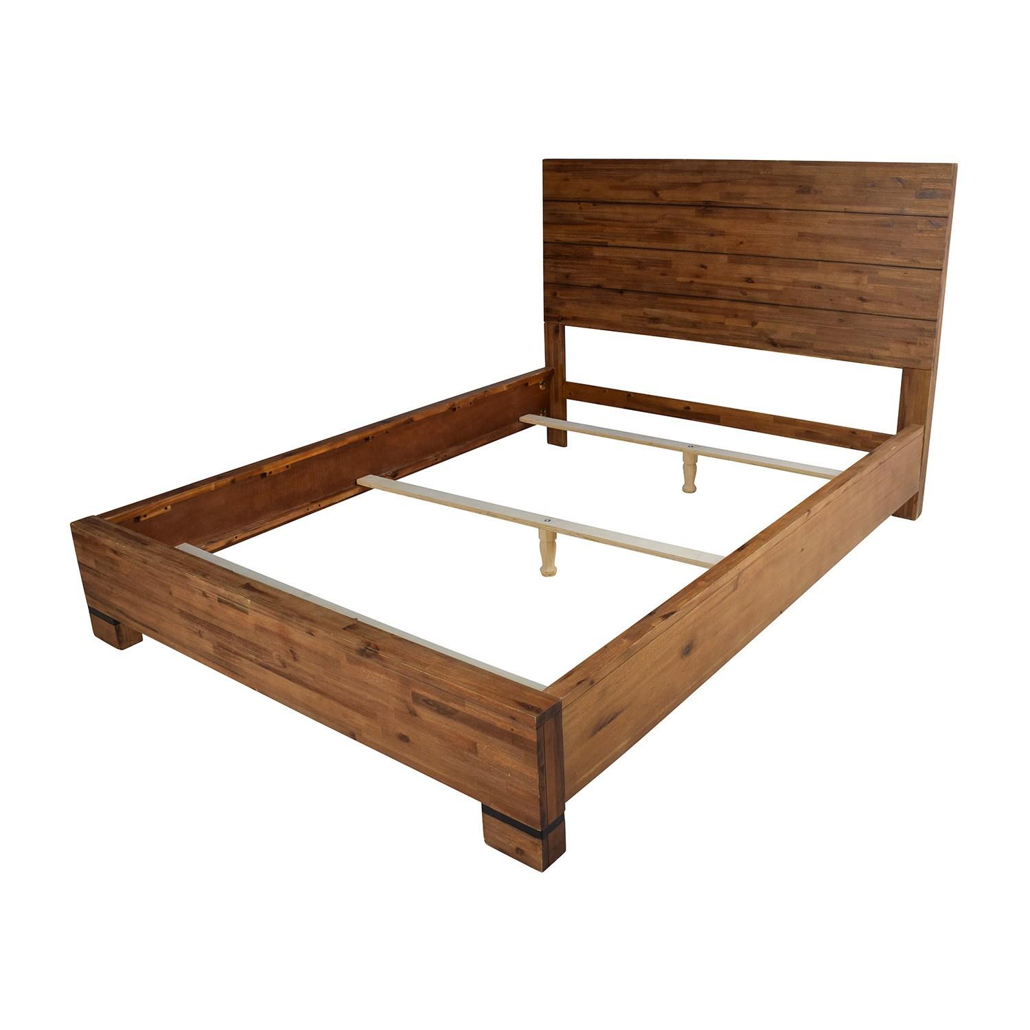 Macys Danish Style Acacia Wood Queen Size Bed Frame AptDeco