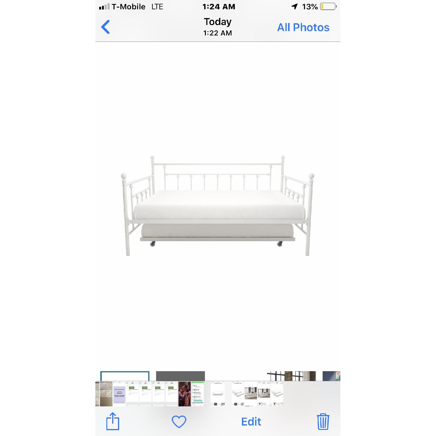White Metal Daybed w/ Trundle - image-1