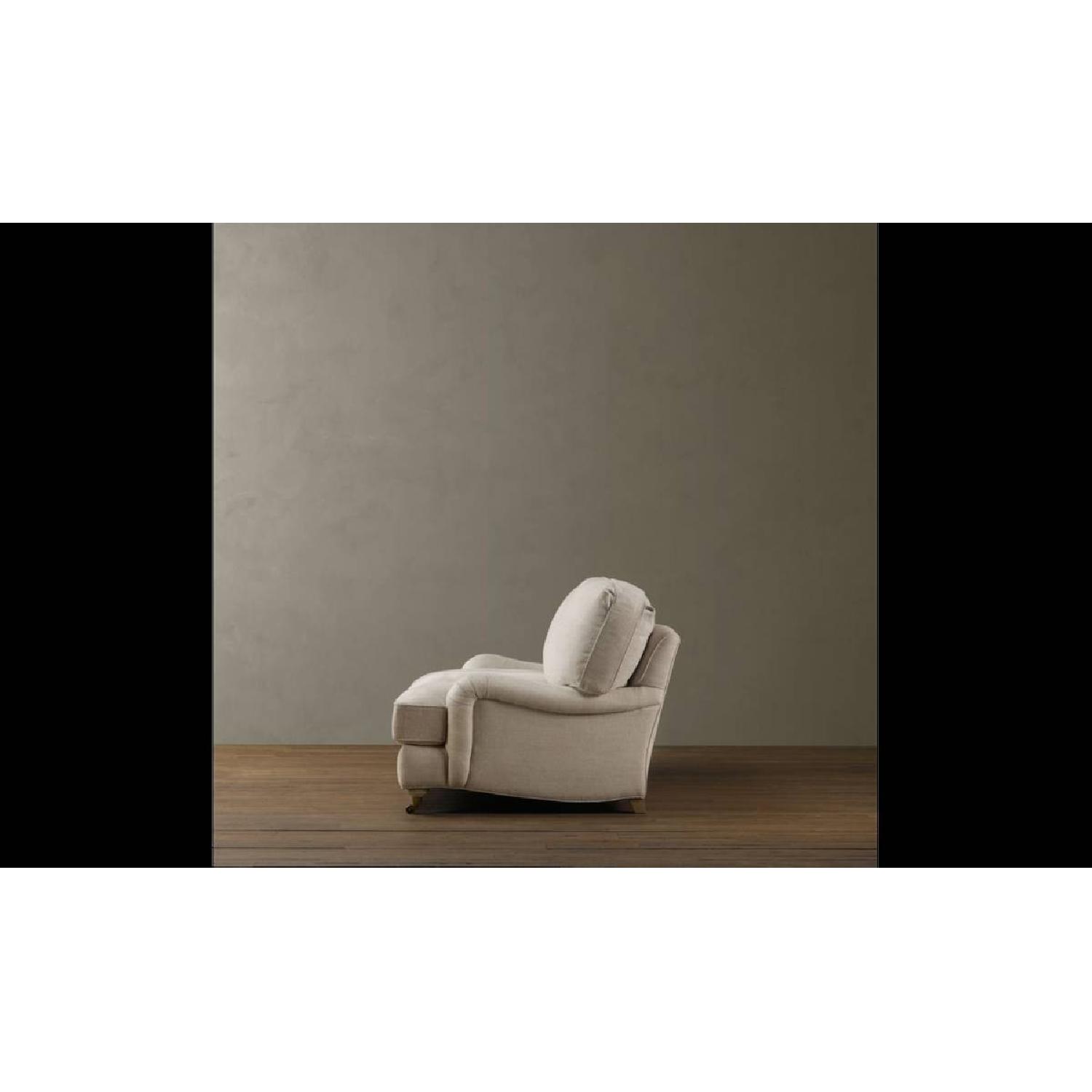 Restoration Hardware Belgian Linen English Roll Arm Sofa - image-4