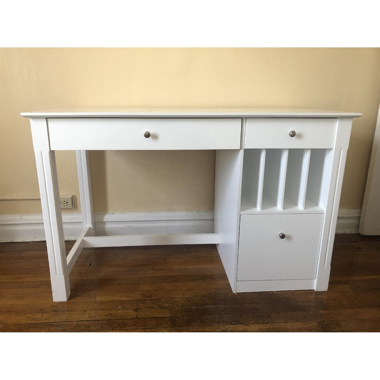 White Desk w/ Drawers - image-1
