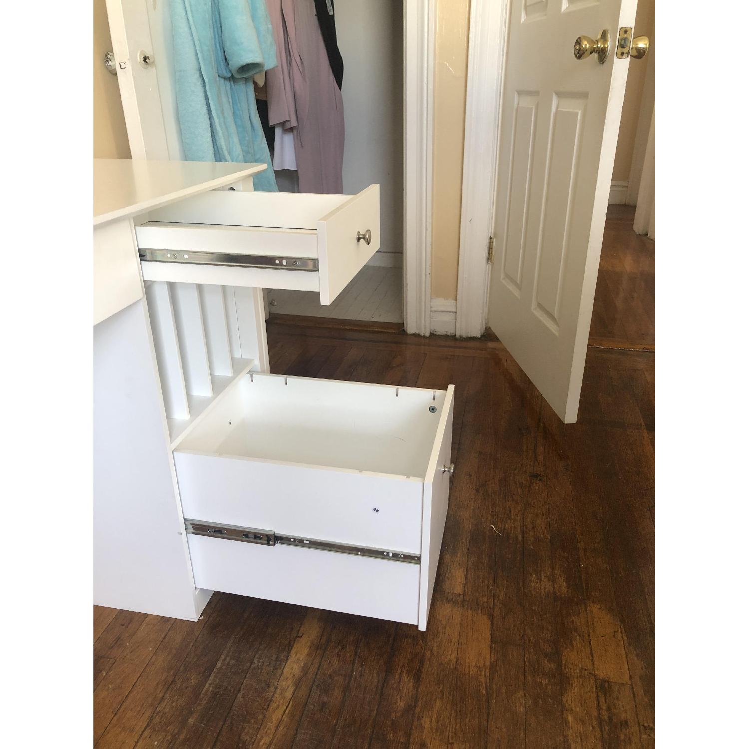White Desk w/ Drawers - image-3