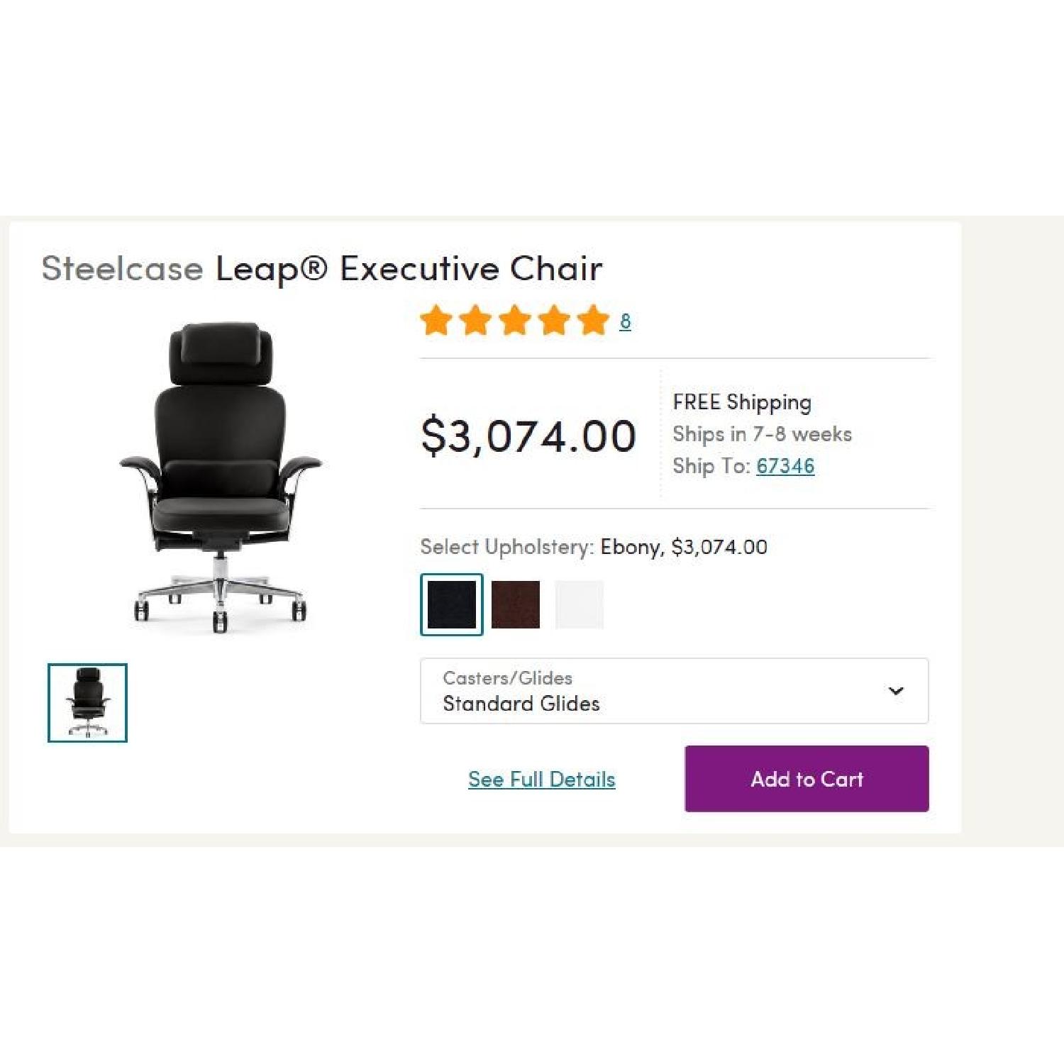 Steelcase Leap Executive Chair in Black Leather - image-1