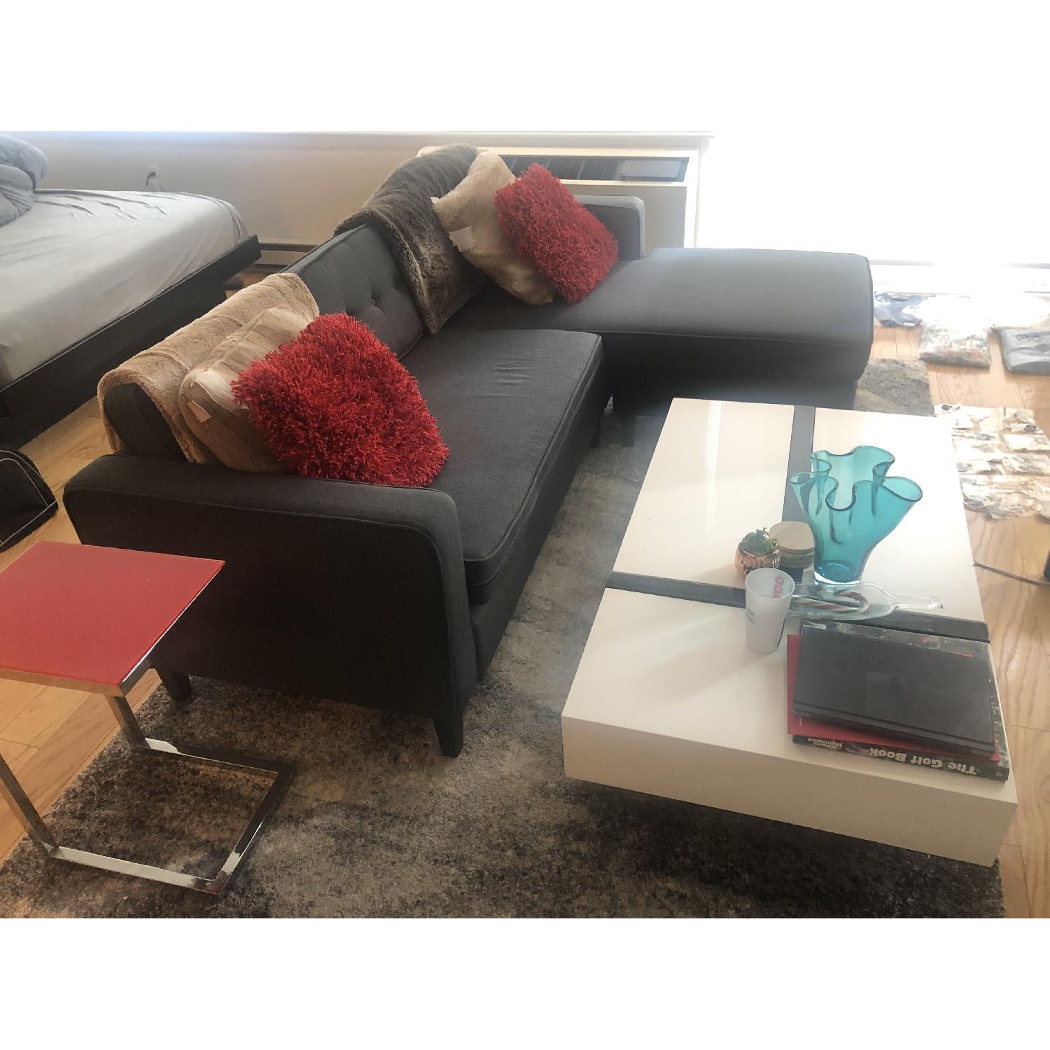 GDF Studio 2Piece Windsor Mid Century Fabric Sectional Sofa AptDeco