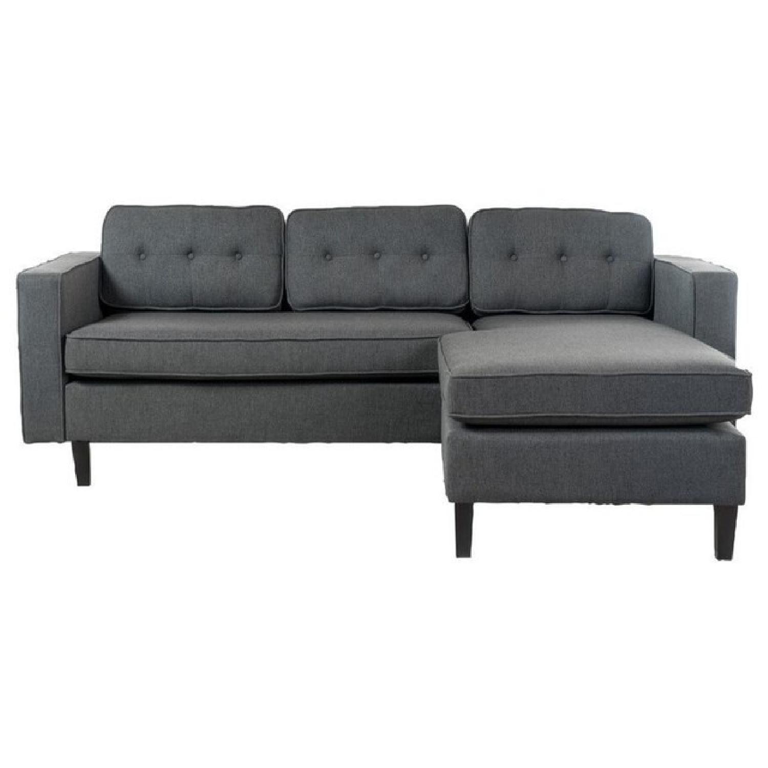 GDF Studio 2Piece Windsor Mid Century Fabric Sectional Sofa AptDeco