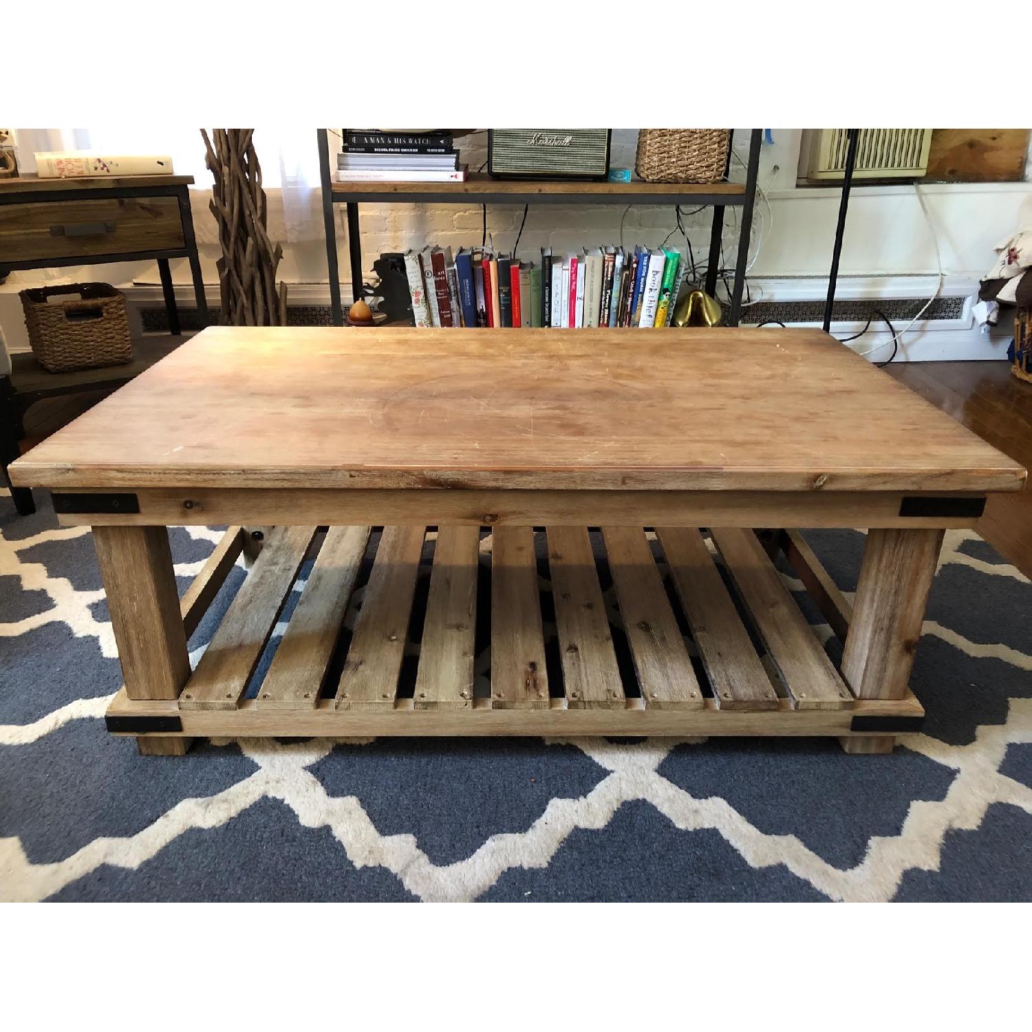 World Market Wood & Metal Coffee Table - image-1