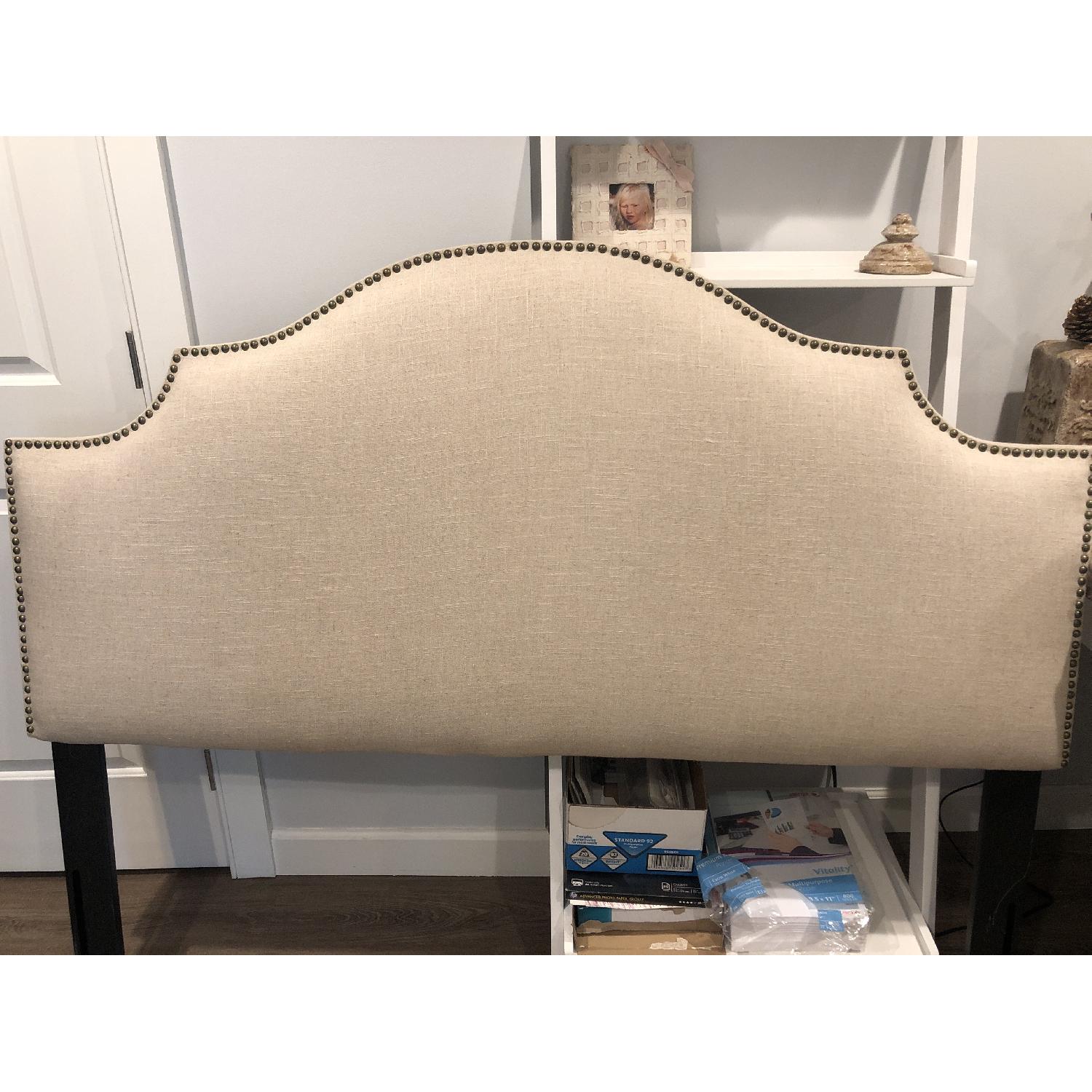 Skyline Upholstered & Nailhead Studded Queen Headboard - image-2