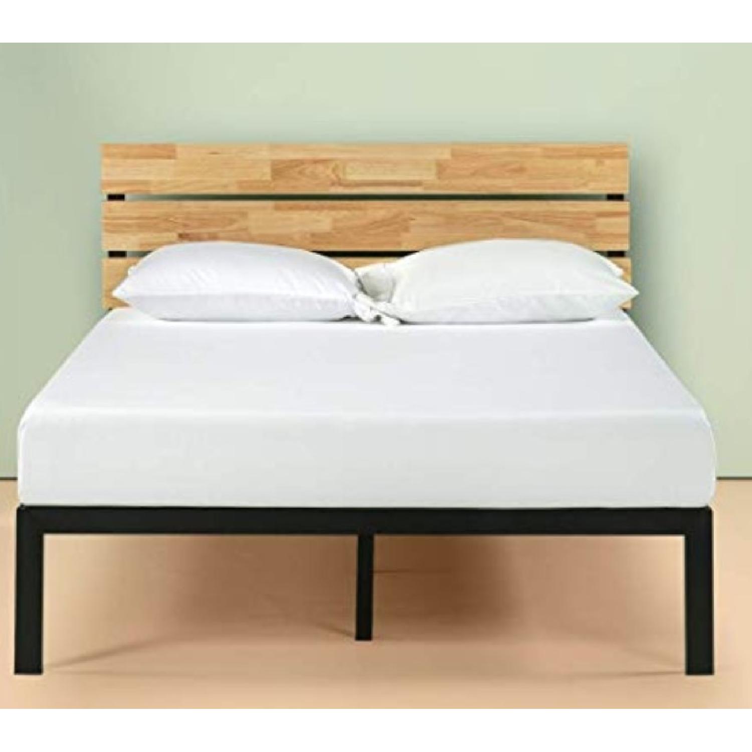 Zinus Metal & Wood Platform Bed w/ Wood Slat Support AptDeco