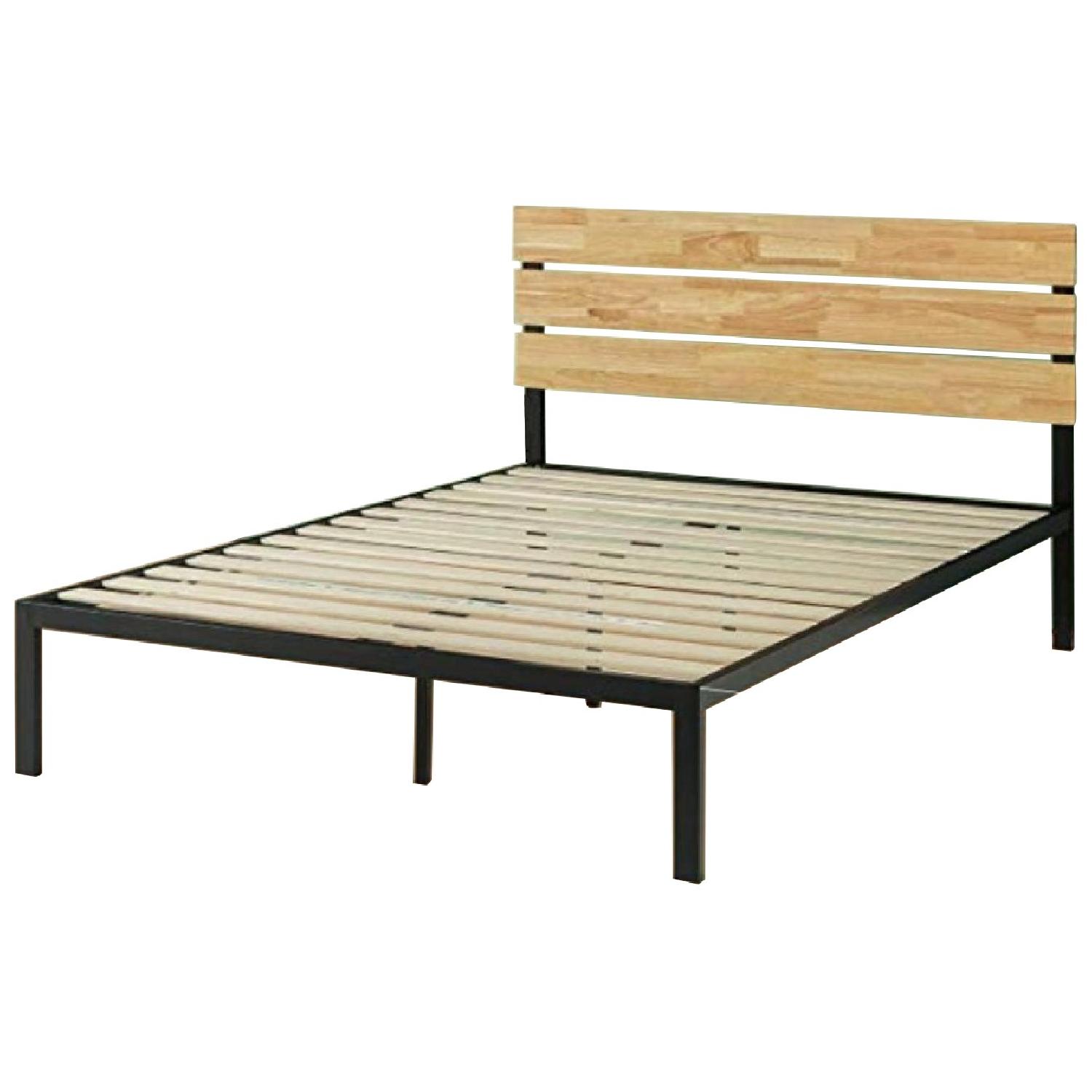 Zinus Metal & Wood Platform Bed w/ Wood Slat Support AptDeco