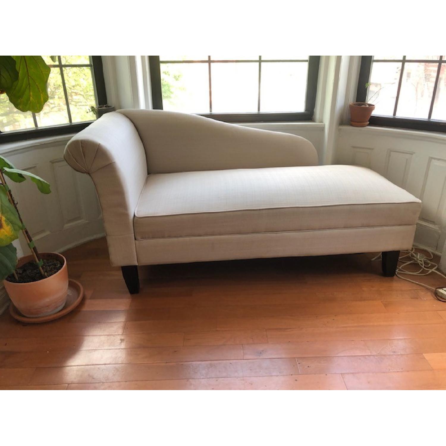 Vintage White Fainting Chaise - image-1