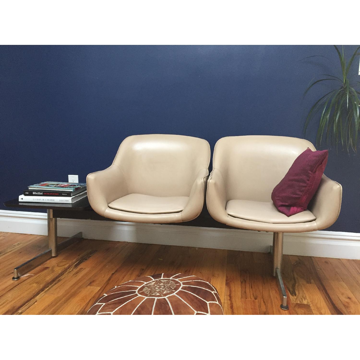 Mid-Century Beige Waiting Room Seats - image-2