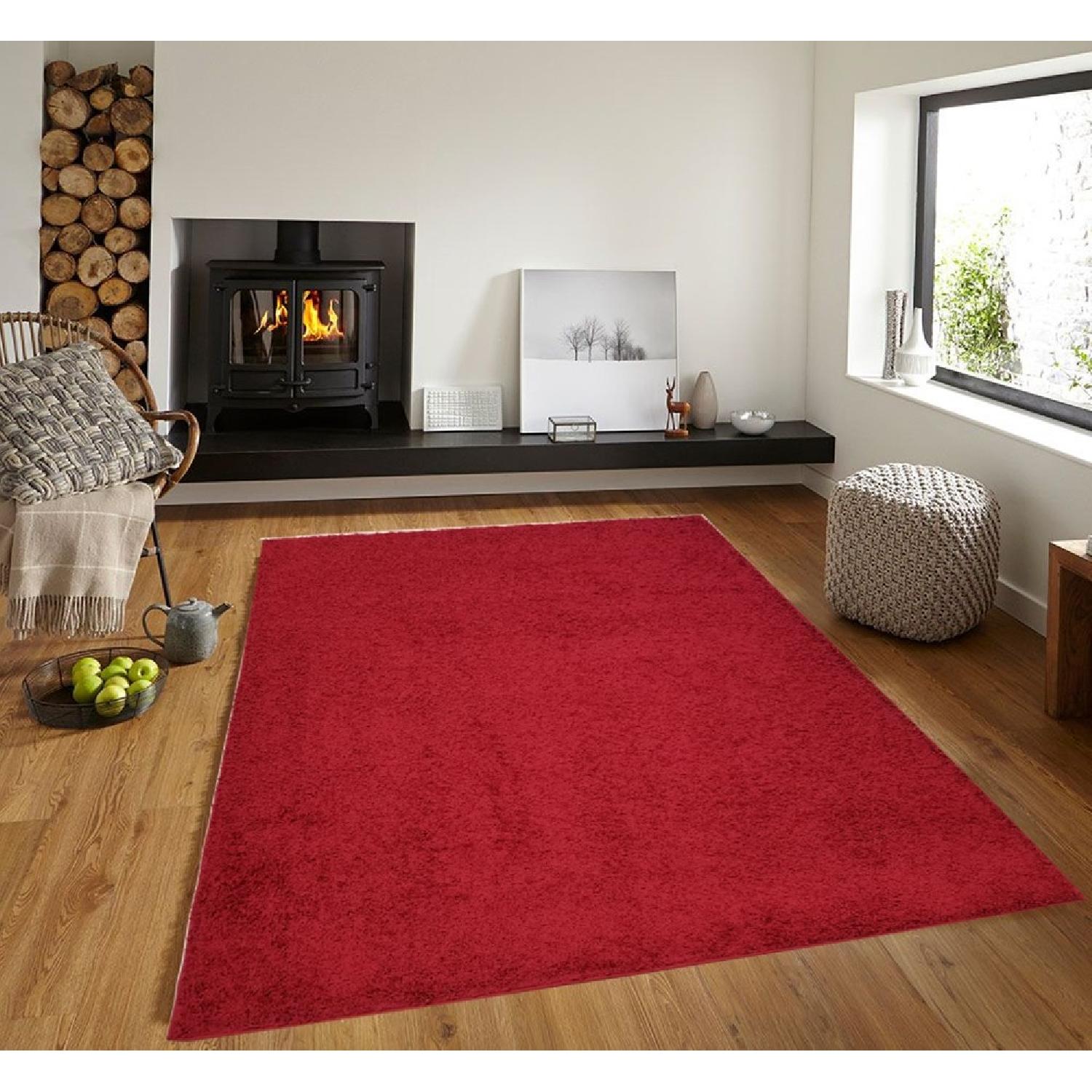 Homedora Super Soft Shaggy Area Rug in Red - image-2