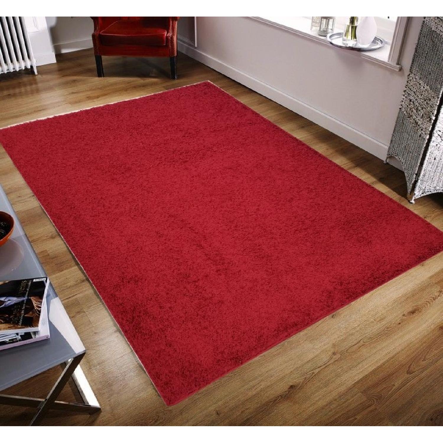 Homedora Super Soft Shaggy Area Rug in Red - image-4