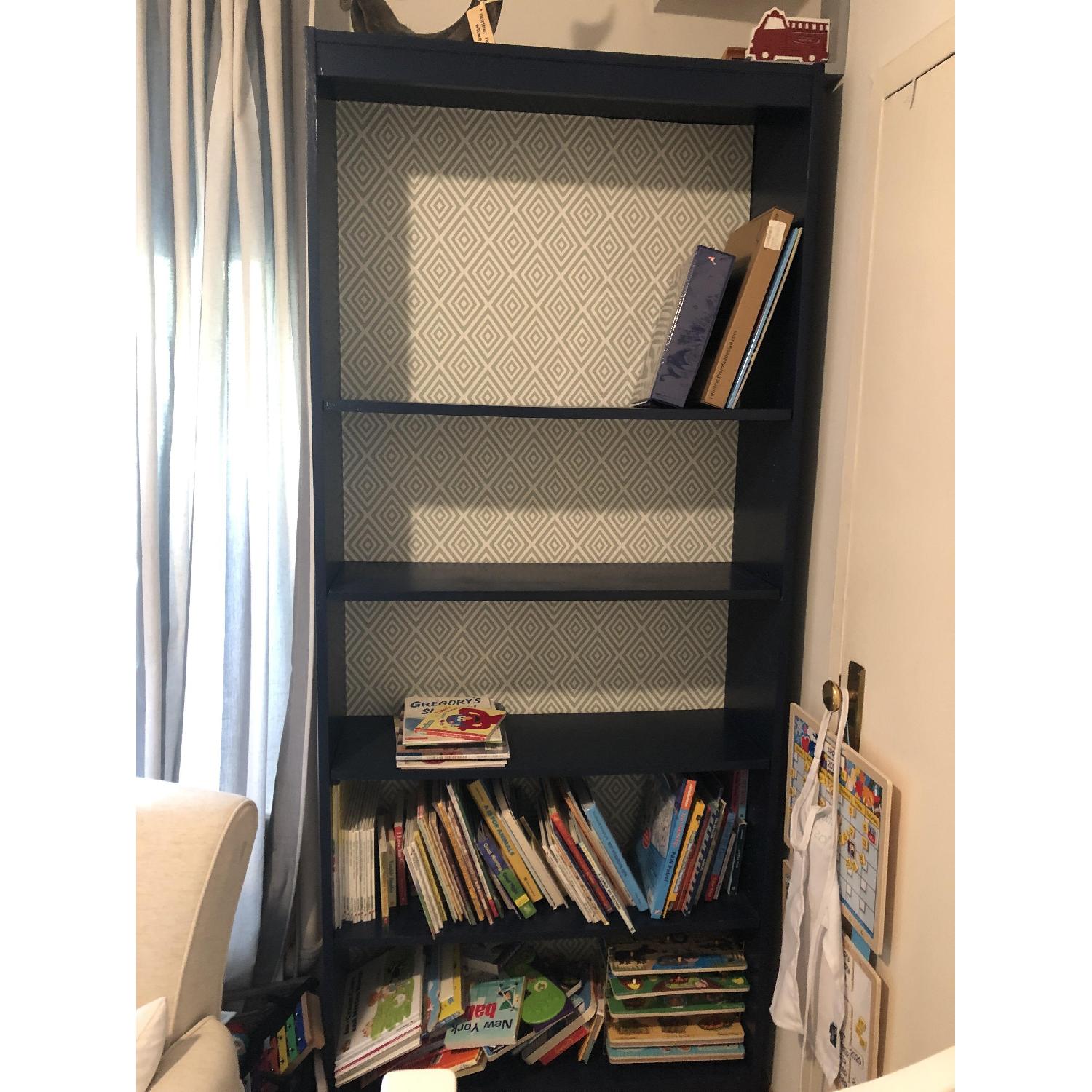 Navy Blue Bookshelf AptDeco