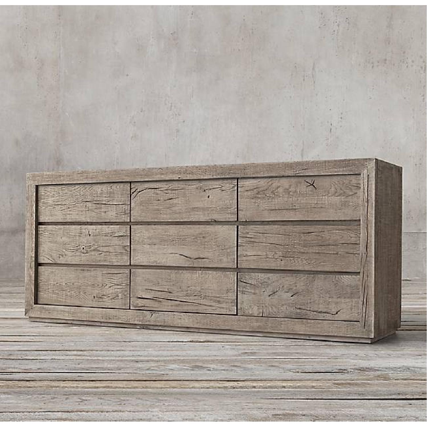 Restoration Hardware Reclaimed Russian Oak 9-Drawer Dresser - image-3
