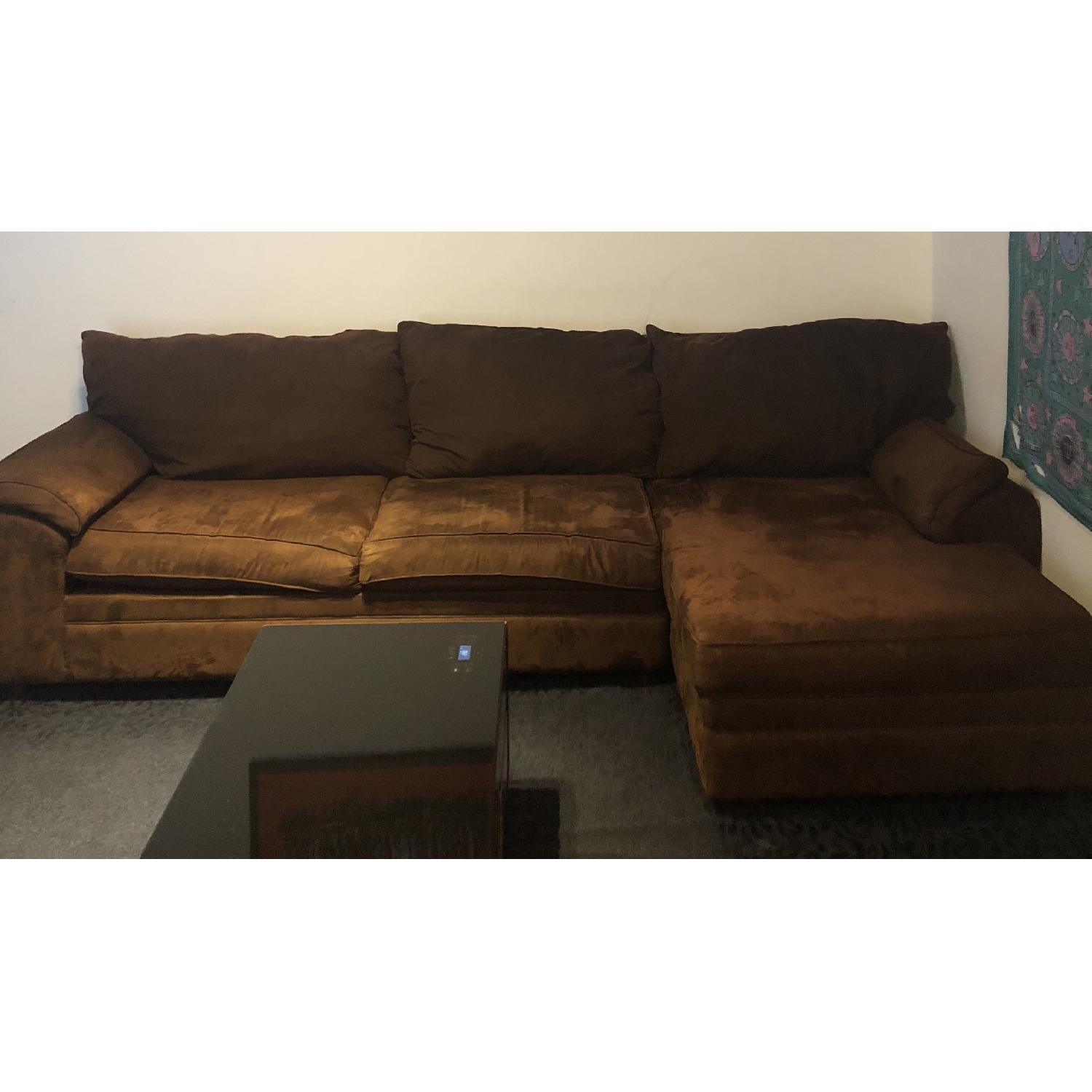 Dark Brown Chaise Sectional Sofa - image-3