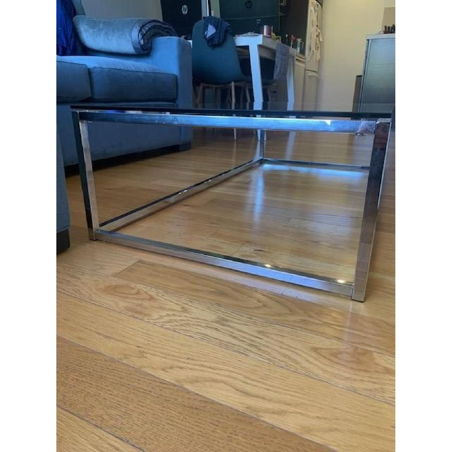 CB2 Stainless Steel & Glass Coffee Table - image-3