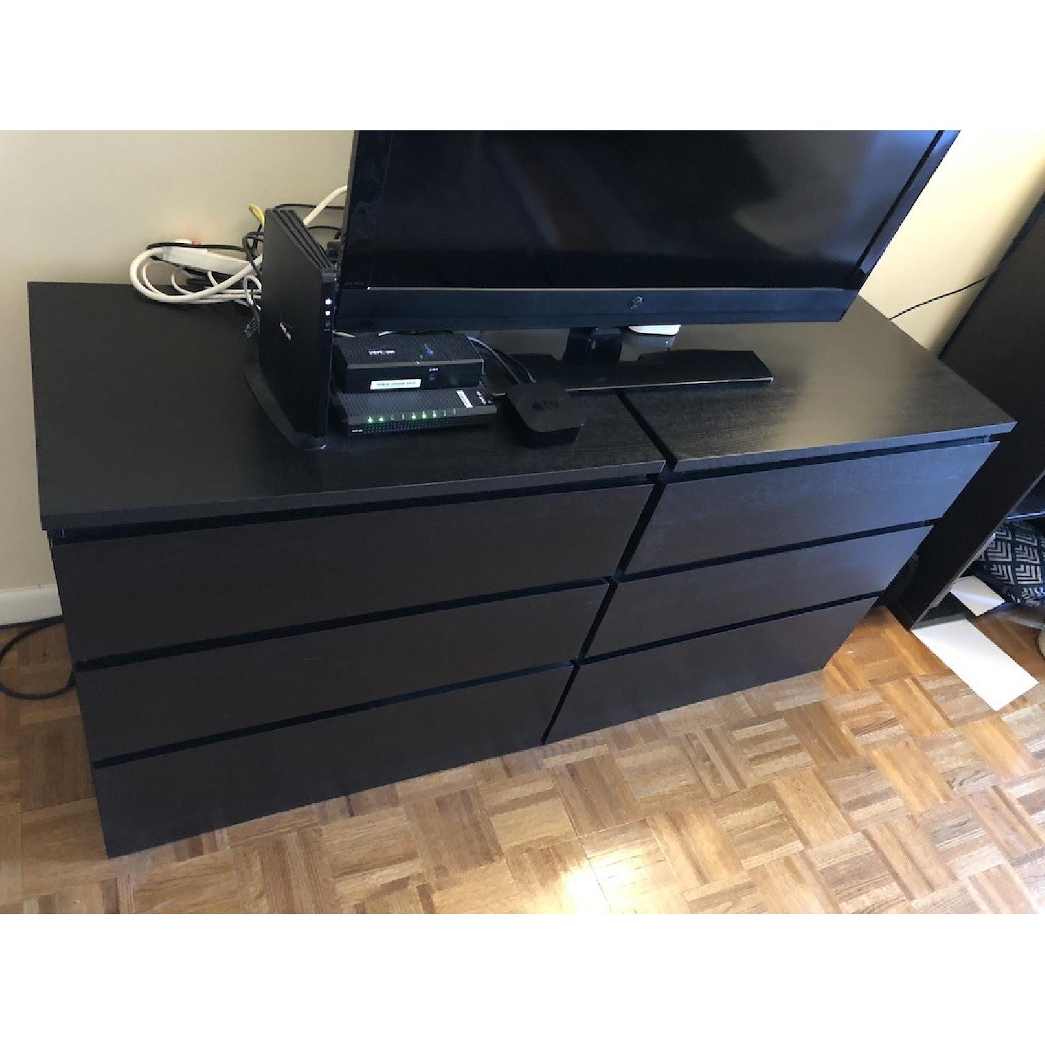 Ikea Malm Black 3 Drawer Chest - image-1