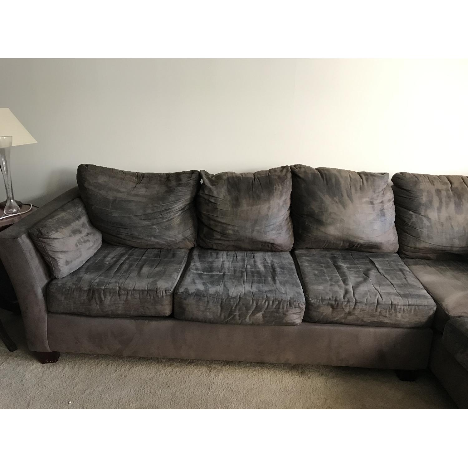 Contemporary 2-Piece Sectional Sofa in Grey Fabric - image-5