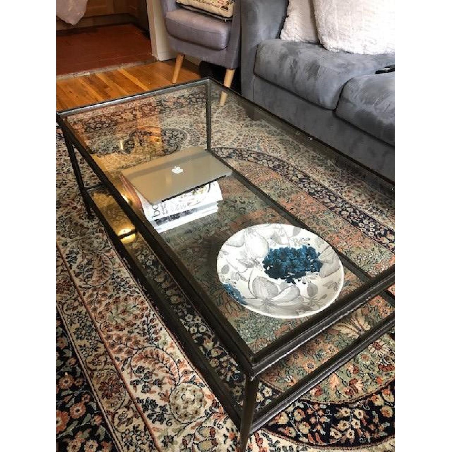 Pottery Barn Tanner Glass Coffee Table - AptDeco