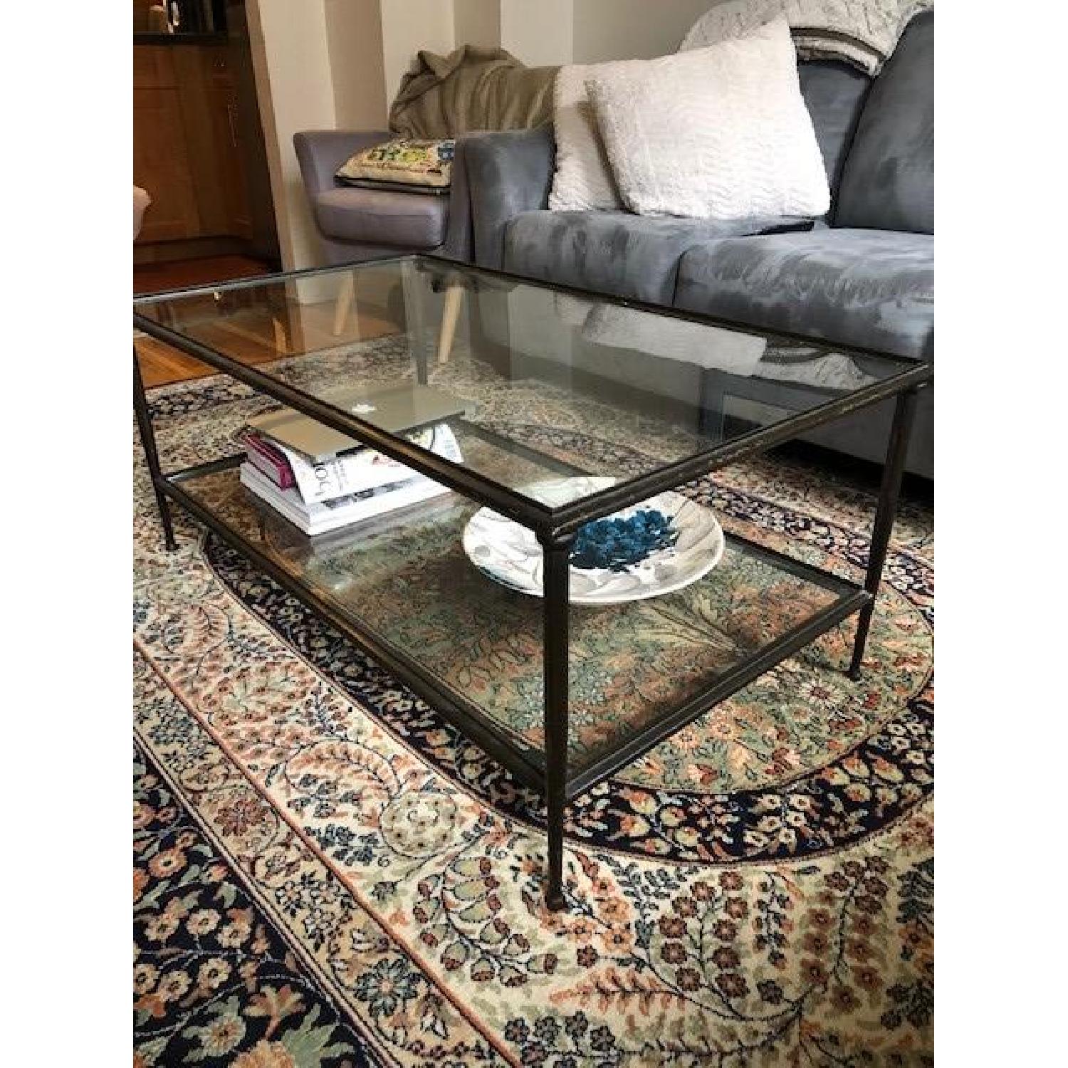 Pottery Barn Tanner Glass Coffee Table - AptDeco