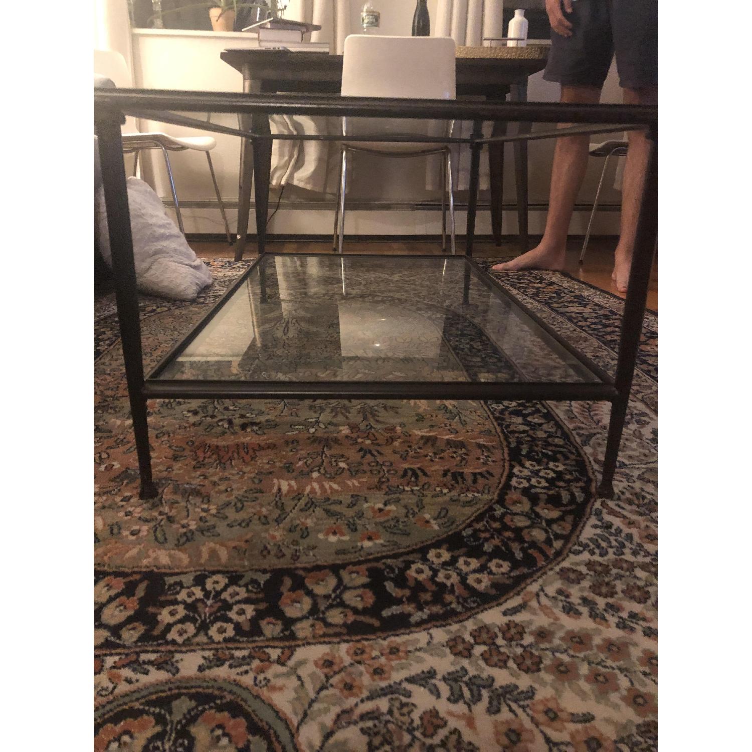 Pottery Barn Tanner Glass Coffee Table - AptDeco