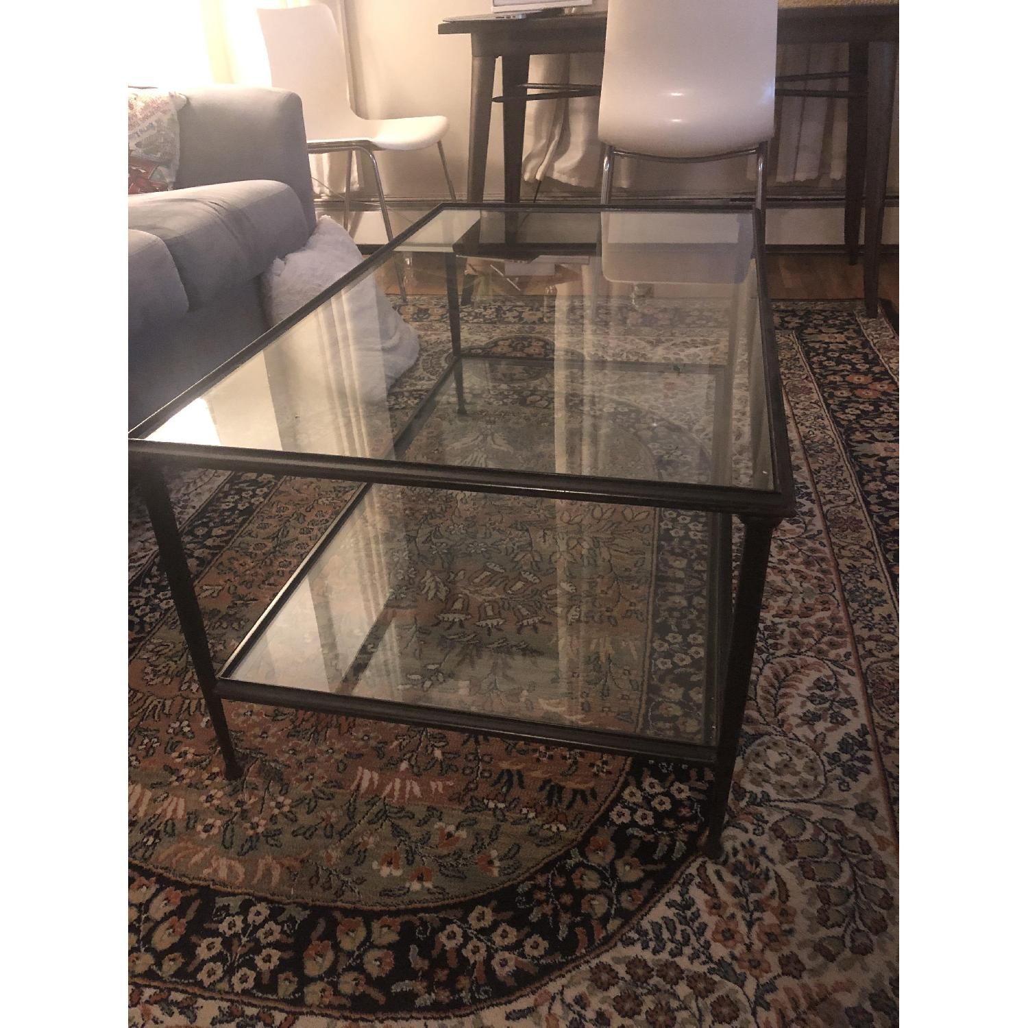 Pottery Barn Tanner Glass Coffee Table - AptDeco