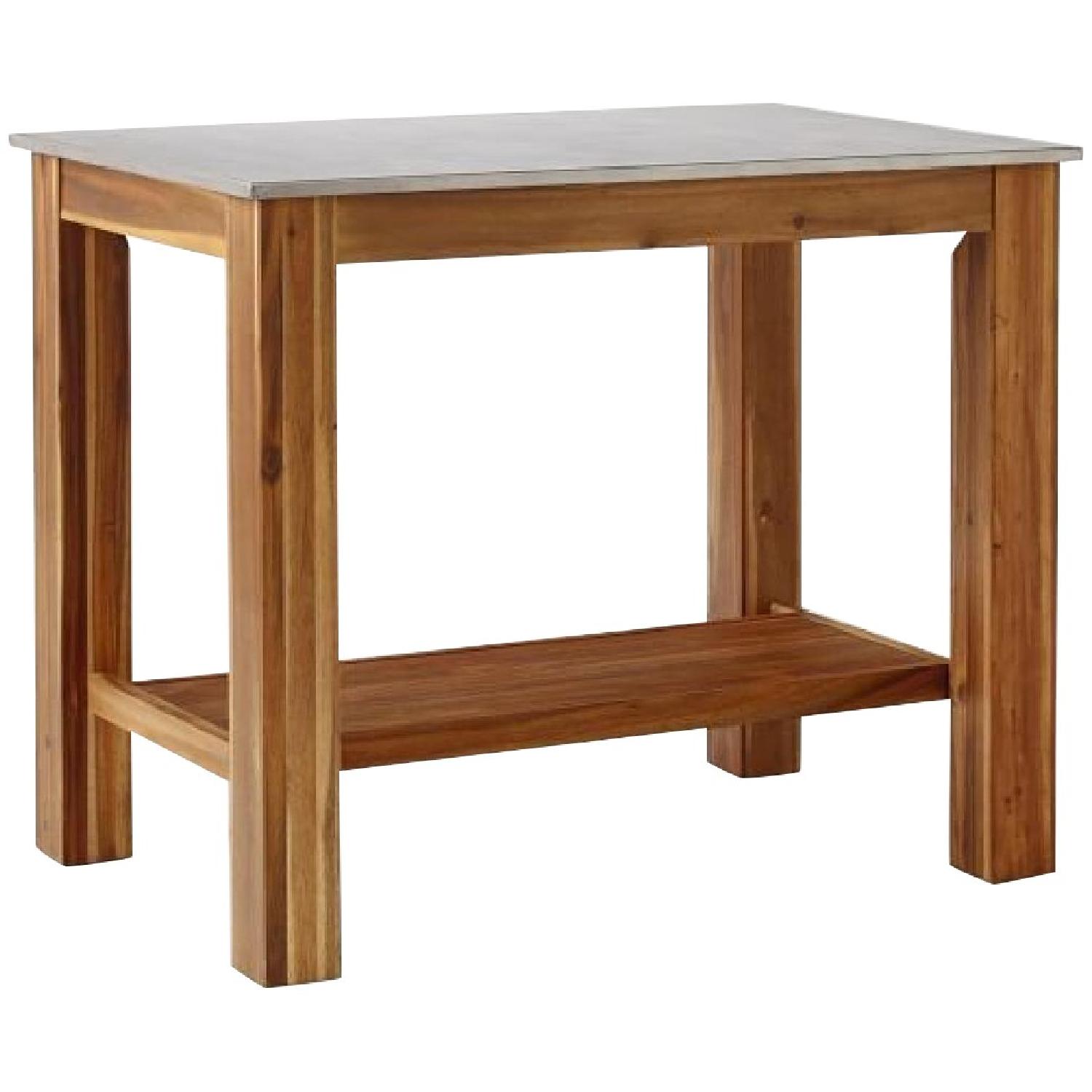 West Elm Rustic Acacia Kitchen Island AptDeco