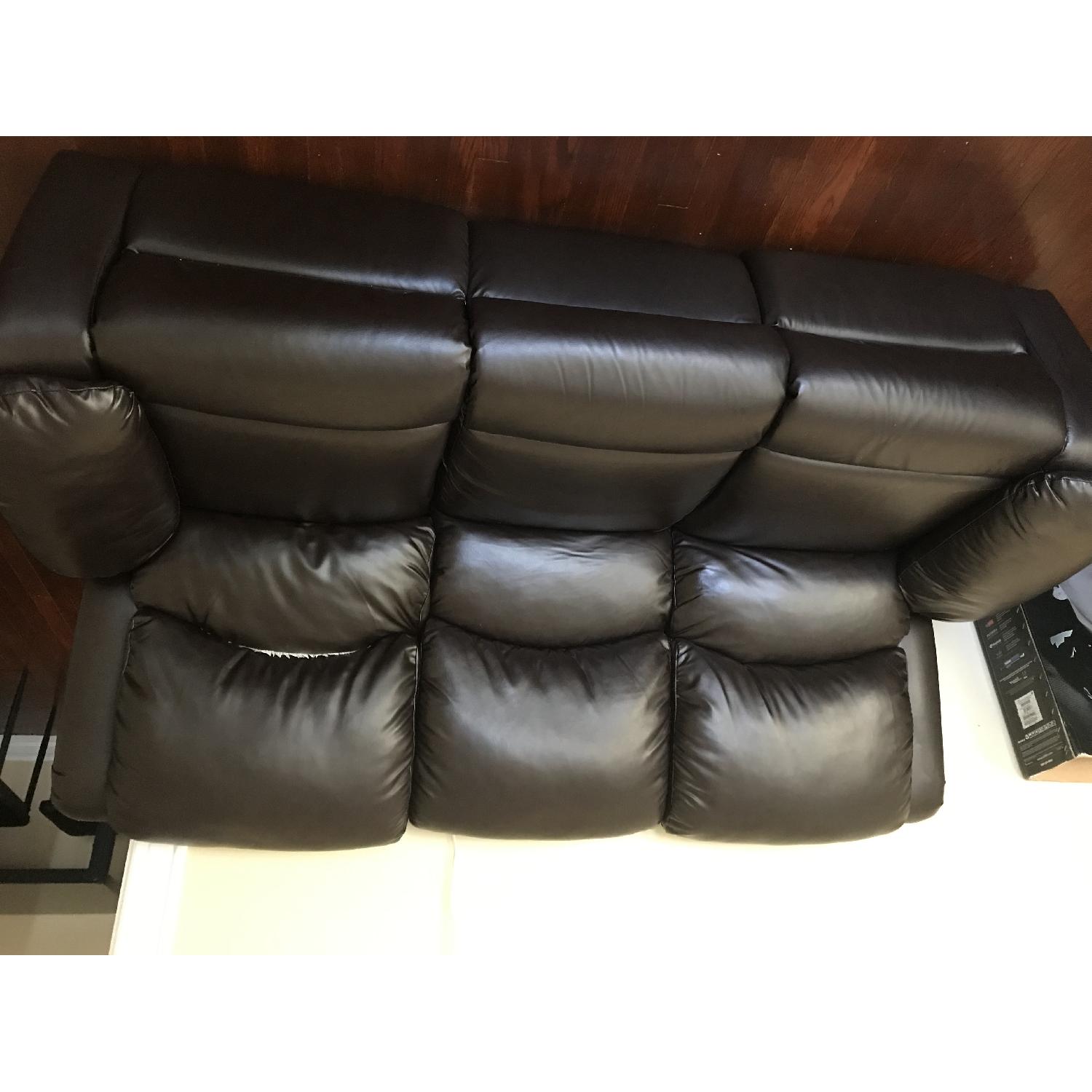Brown Leather 3-Seater Sofa - image-2
