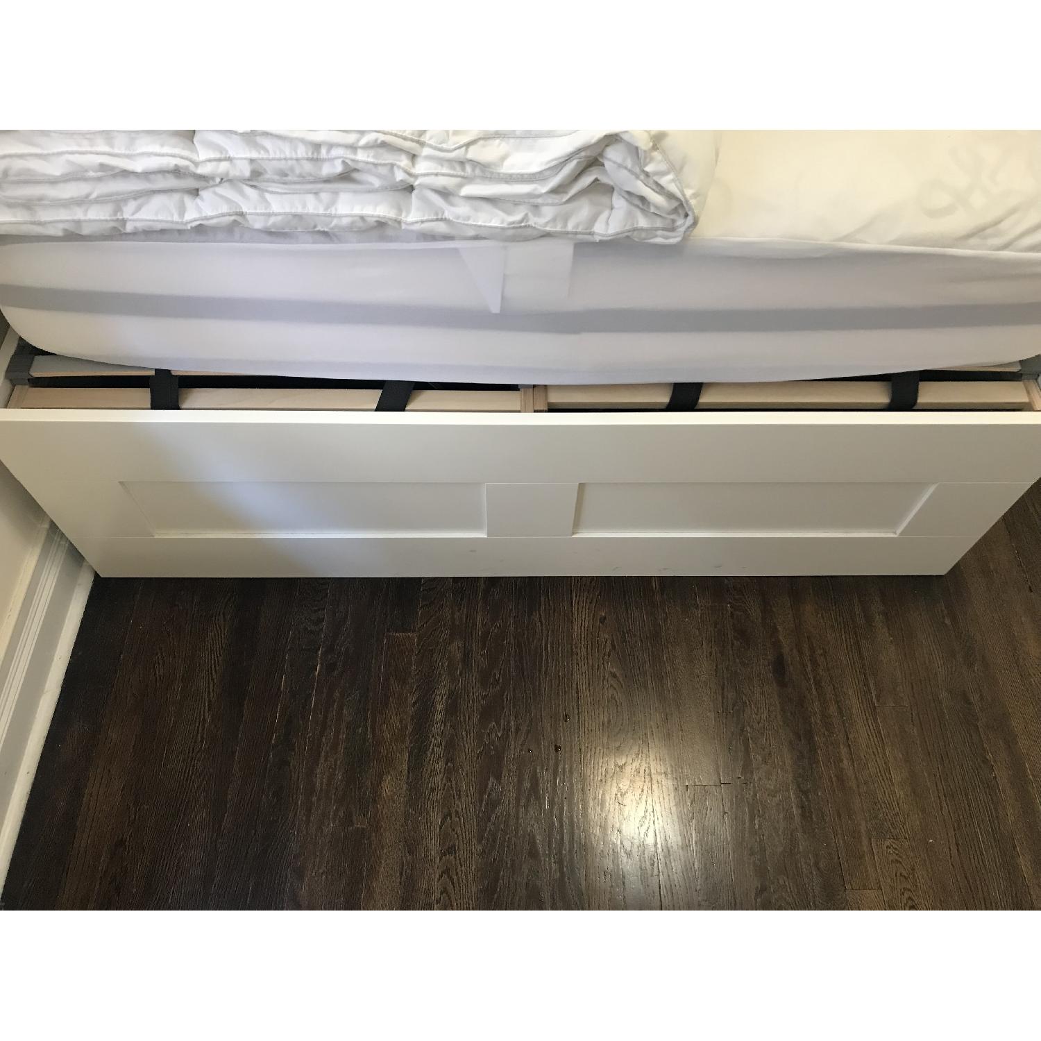 Ikea Brimes White King Size Bed Frame W 6 Drawers Aptdeco