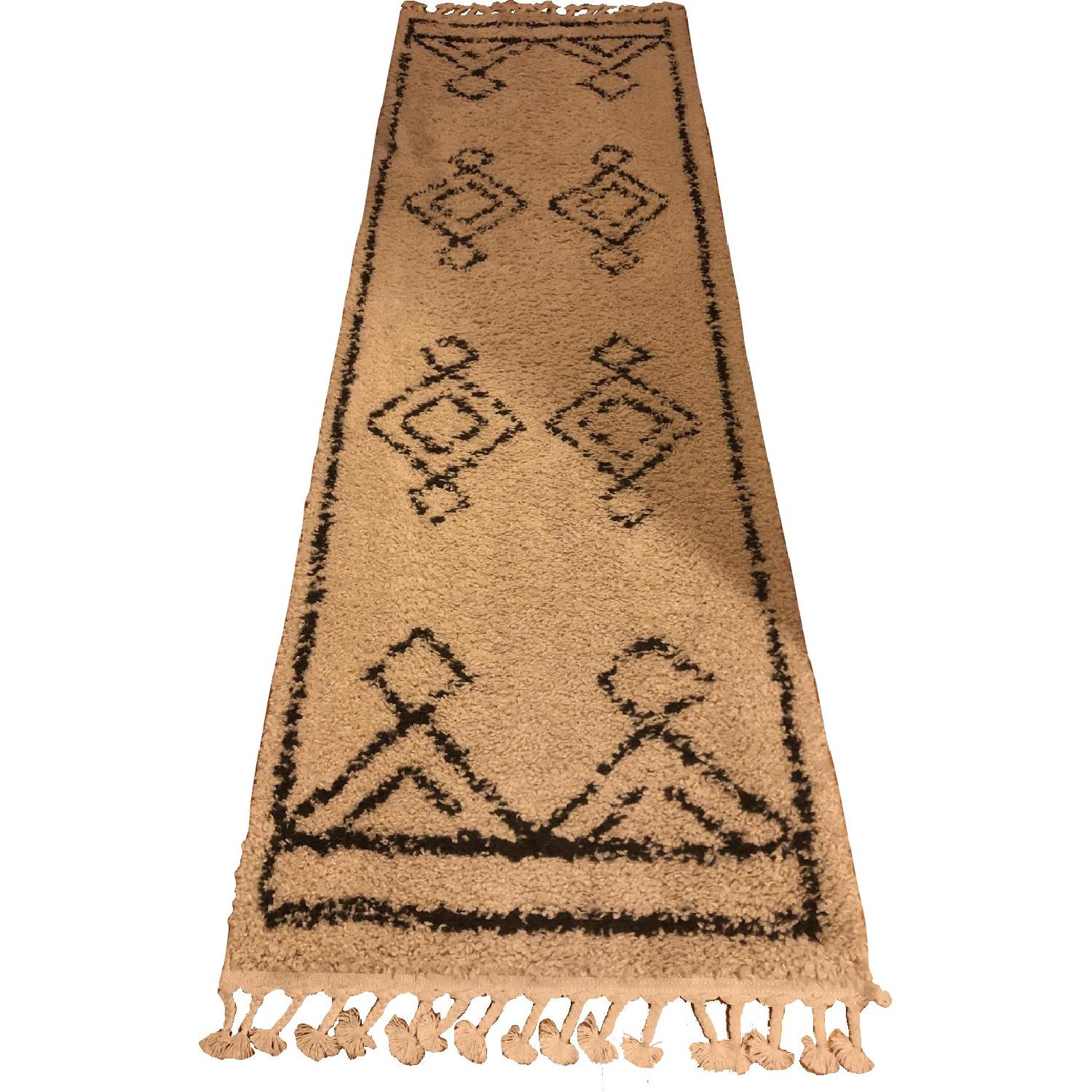 Moroccan Diamond Shag Runner Rug - image-0