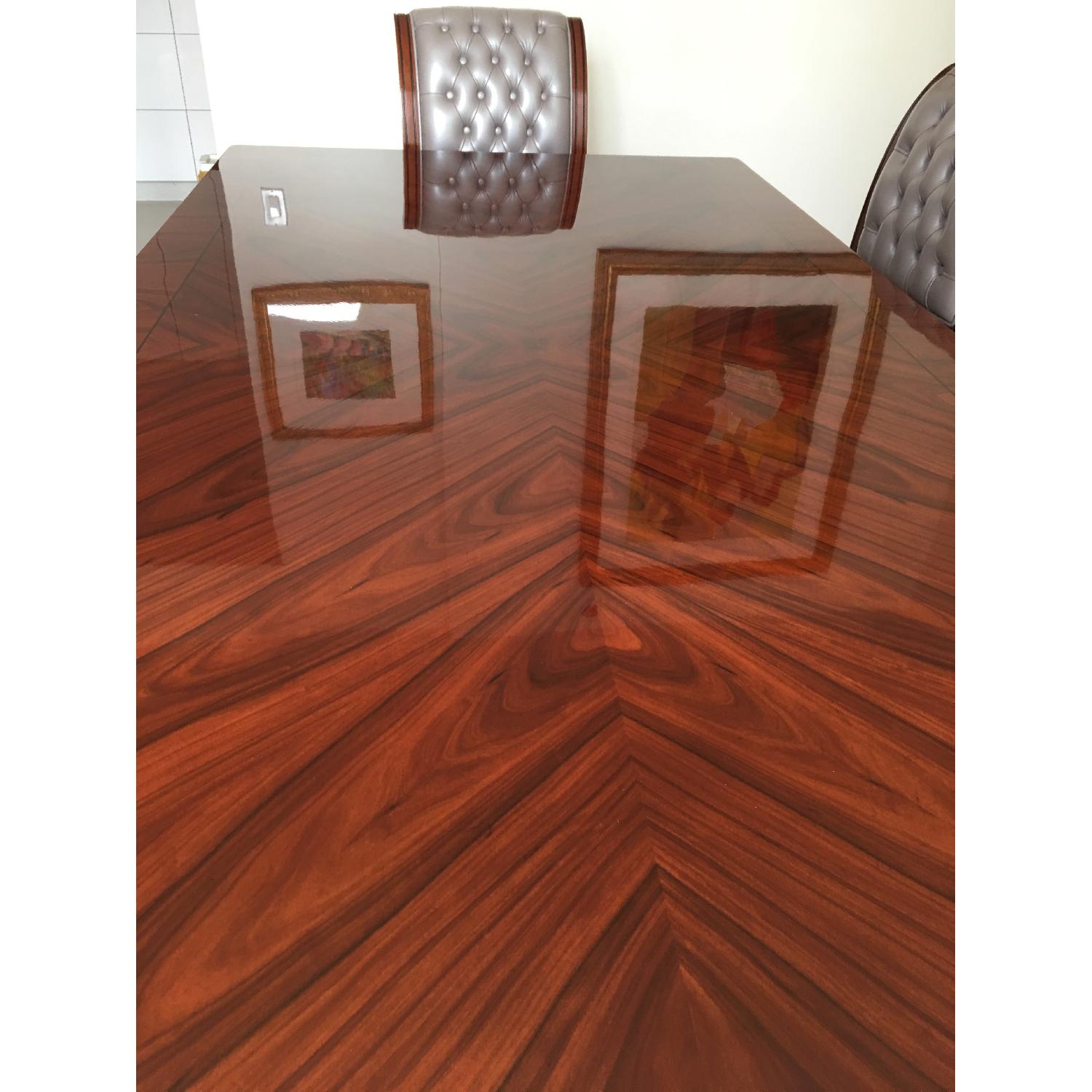 High Gloss Art Deco Style Solid Hardwood Table - image-2