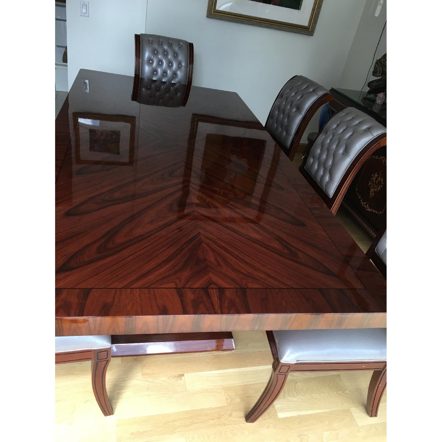 High Gloss Art Deco Style Solid Hardwood Table - image-3
