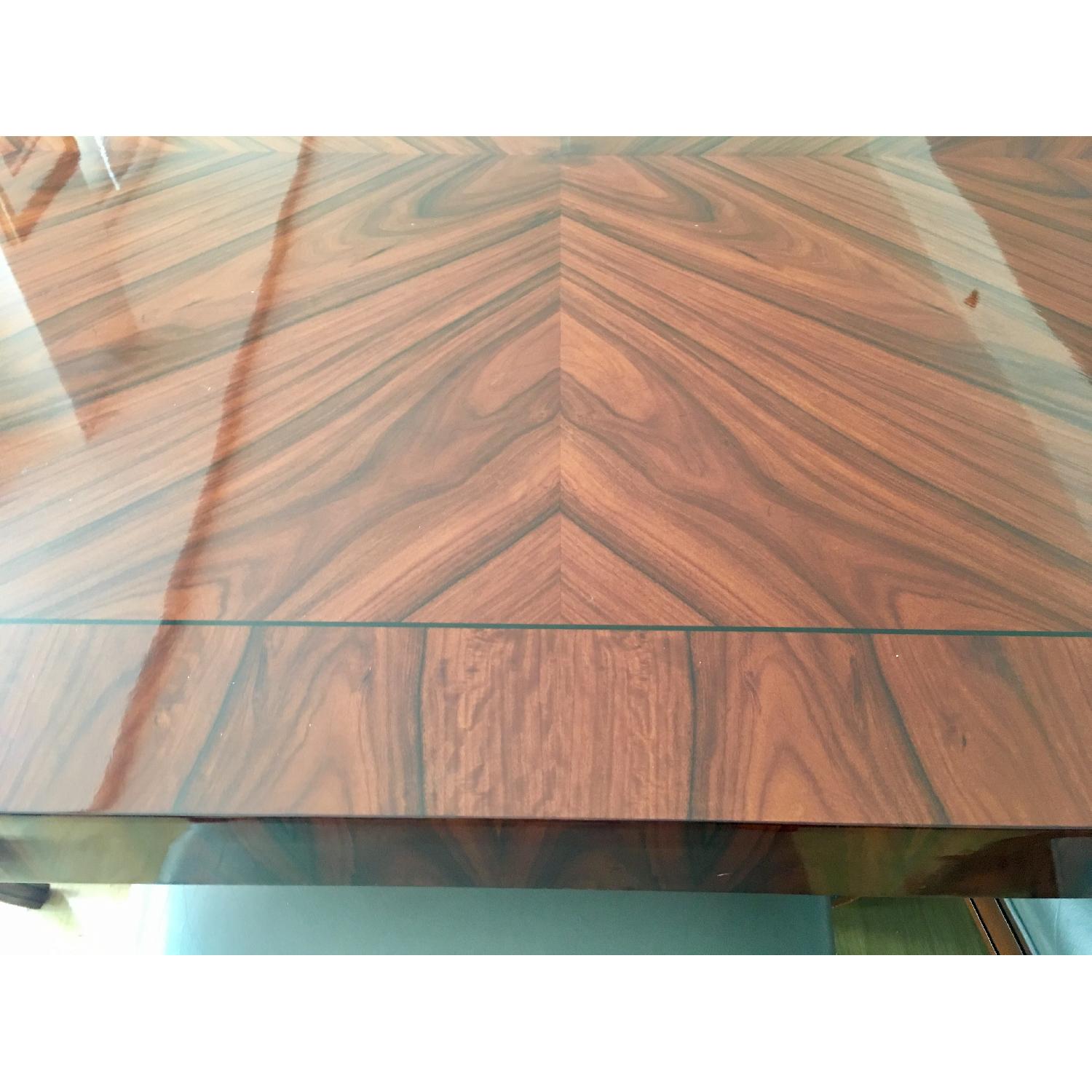 High Gloss Art Deco Style Solid Hardwood Table - image-4