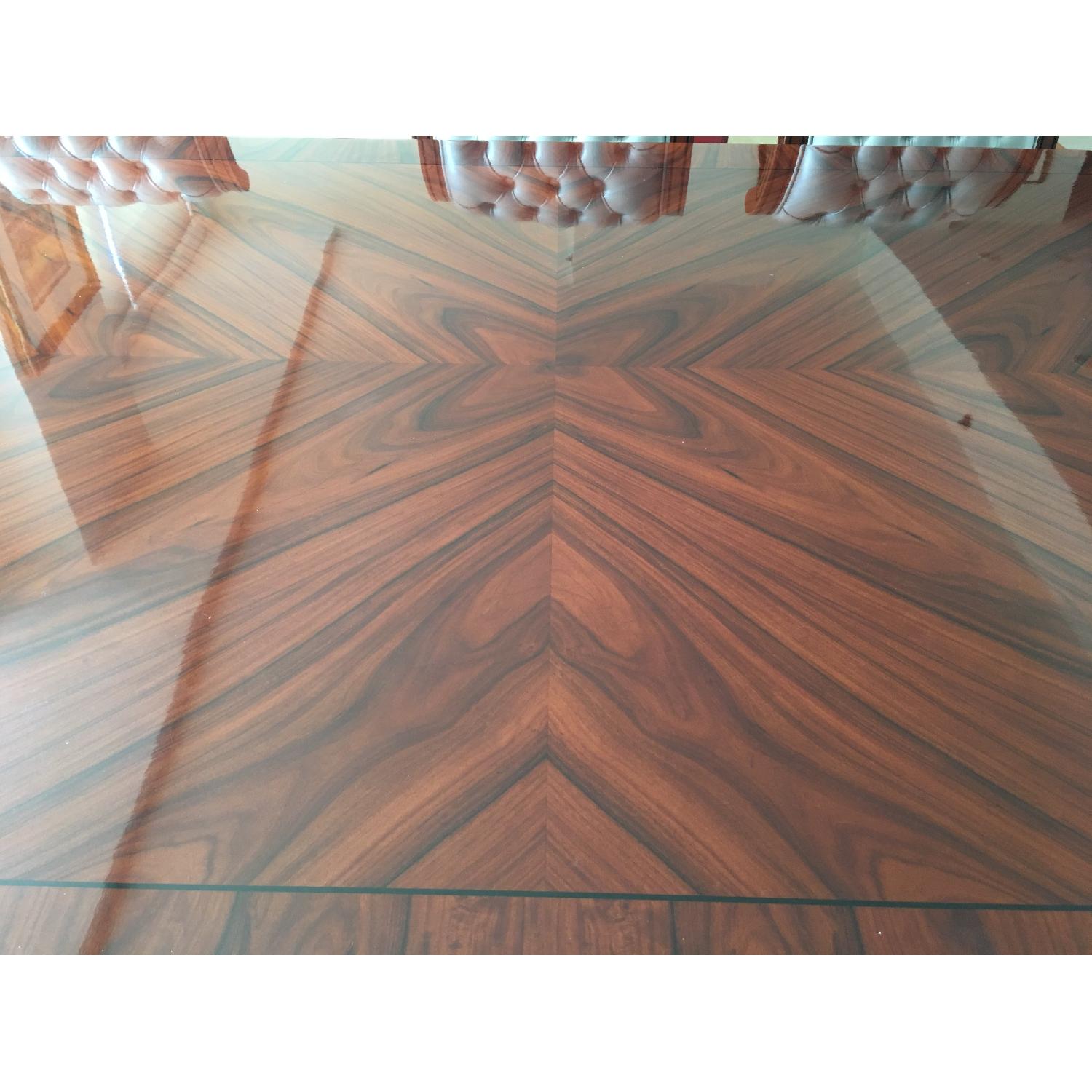 High Gloss Art Deco Style Solid Hardwood Table - image-5