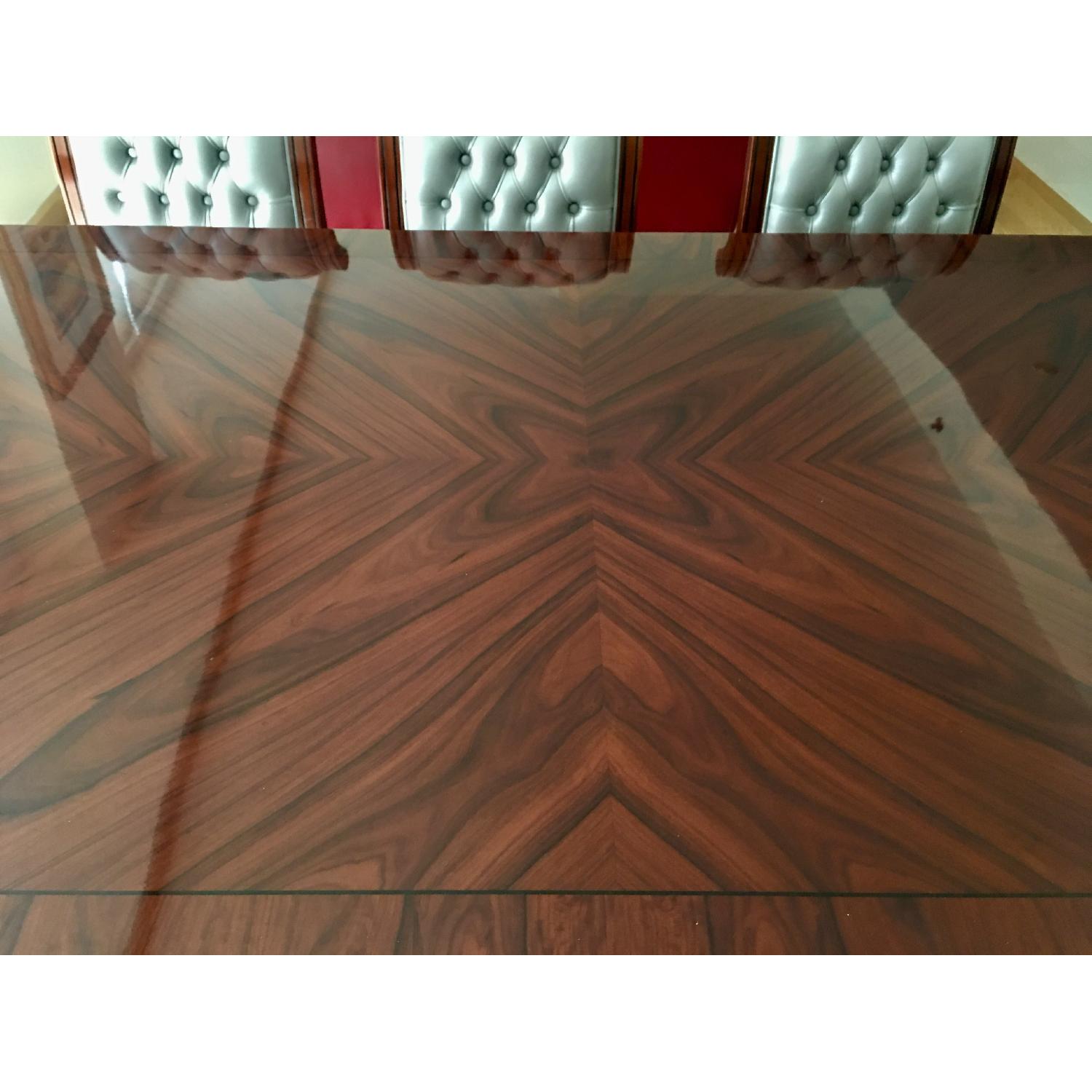 High Gloss Art Deco Style Solid Hardwood Table - image-7