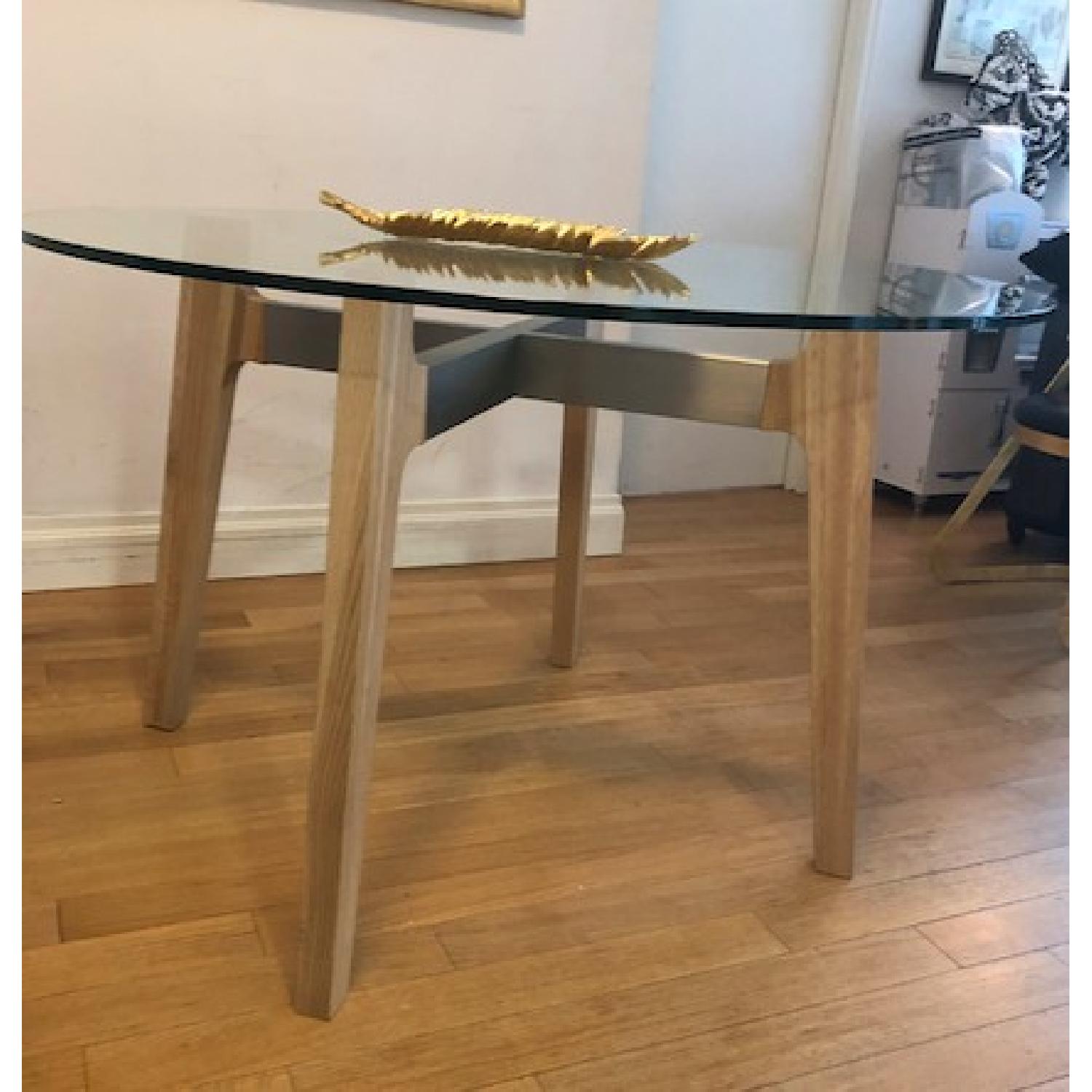 CB2 Brace Round Glass Dining Table - image-2