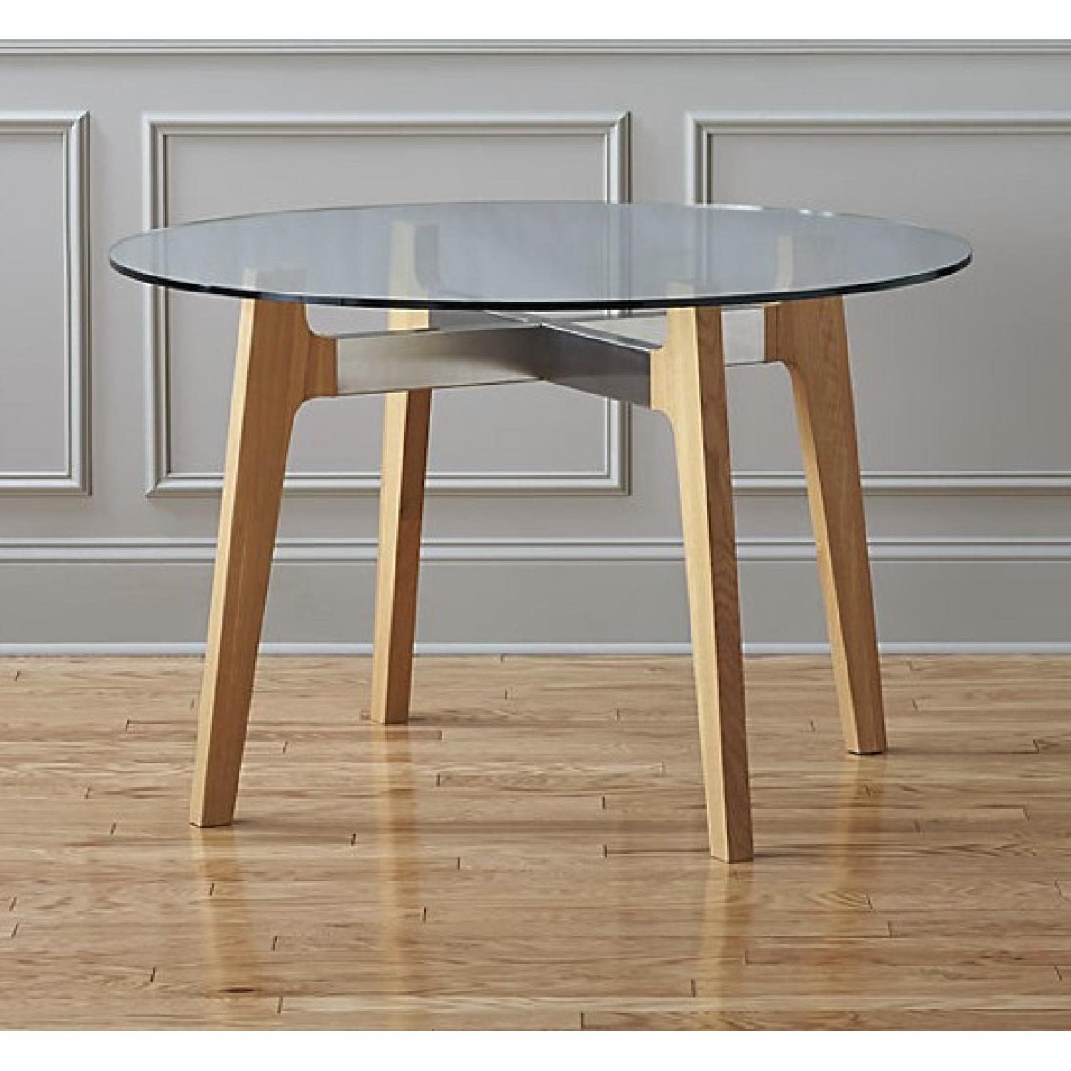 CB2 Brace Round Glass Dining Table - image-3