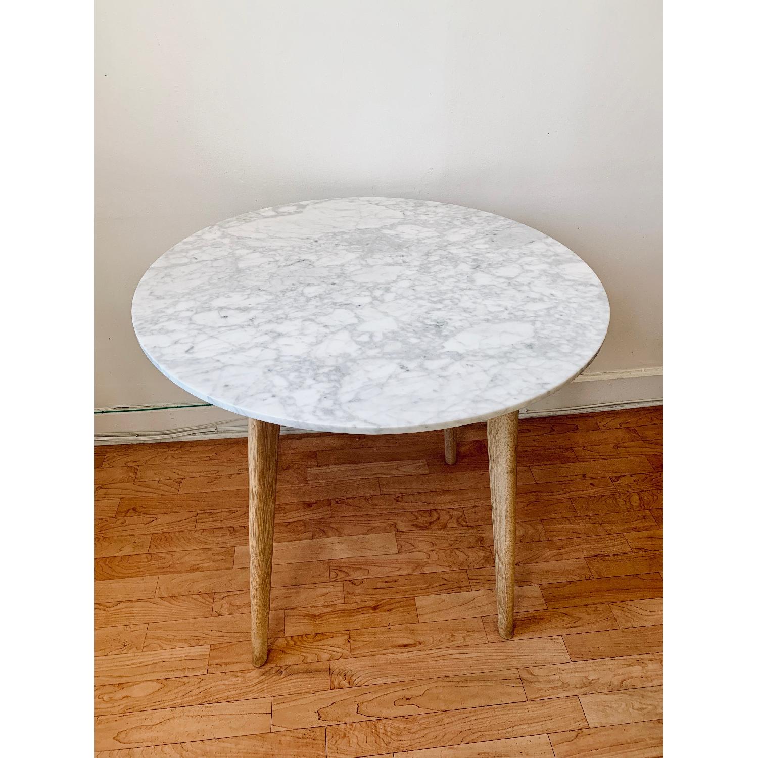 Article Mara White Marble & Oak Cafe Table - image-1