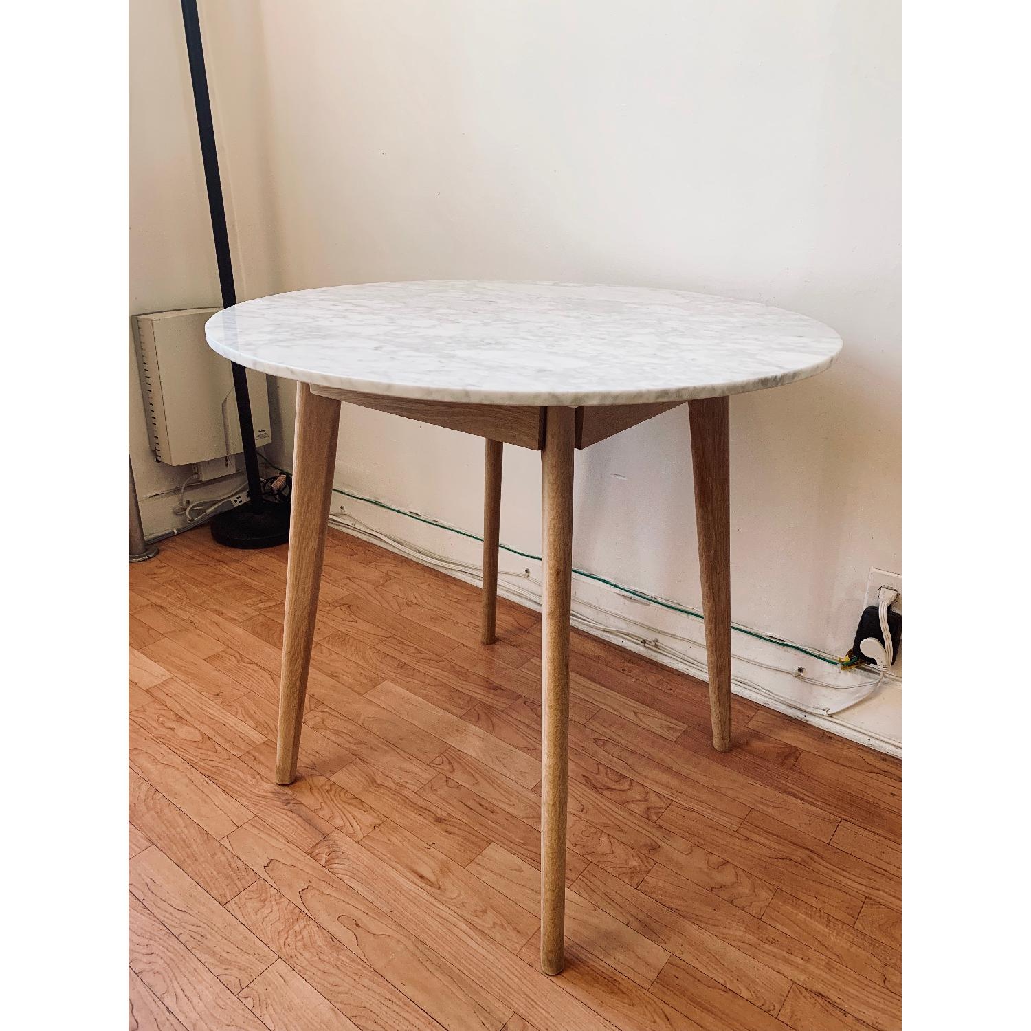 Article Mara White Marble & Oak Cafe Table - image-2