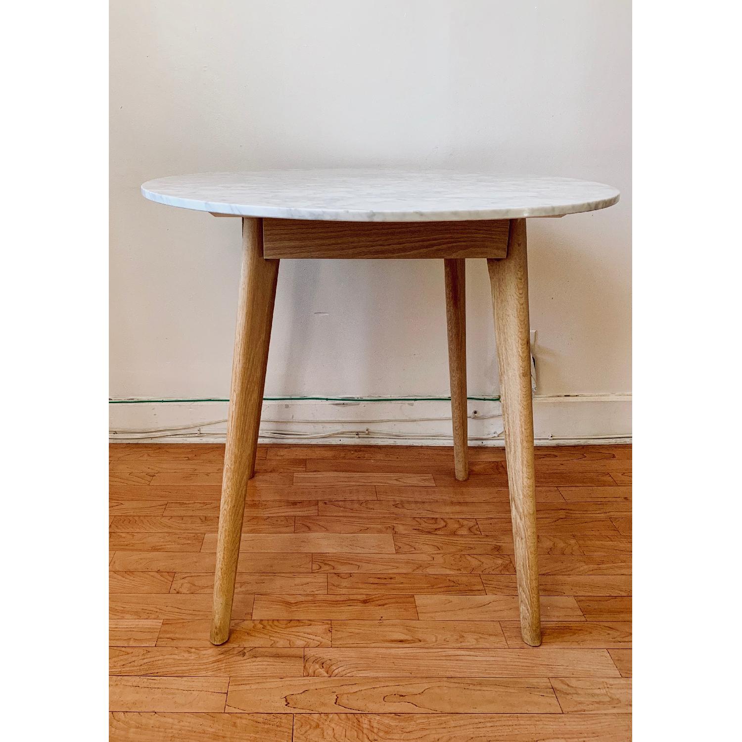 Article Mara White Marble & Oak Cafe Table - image-3