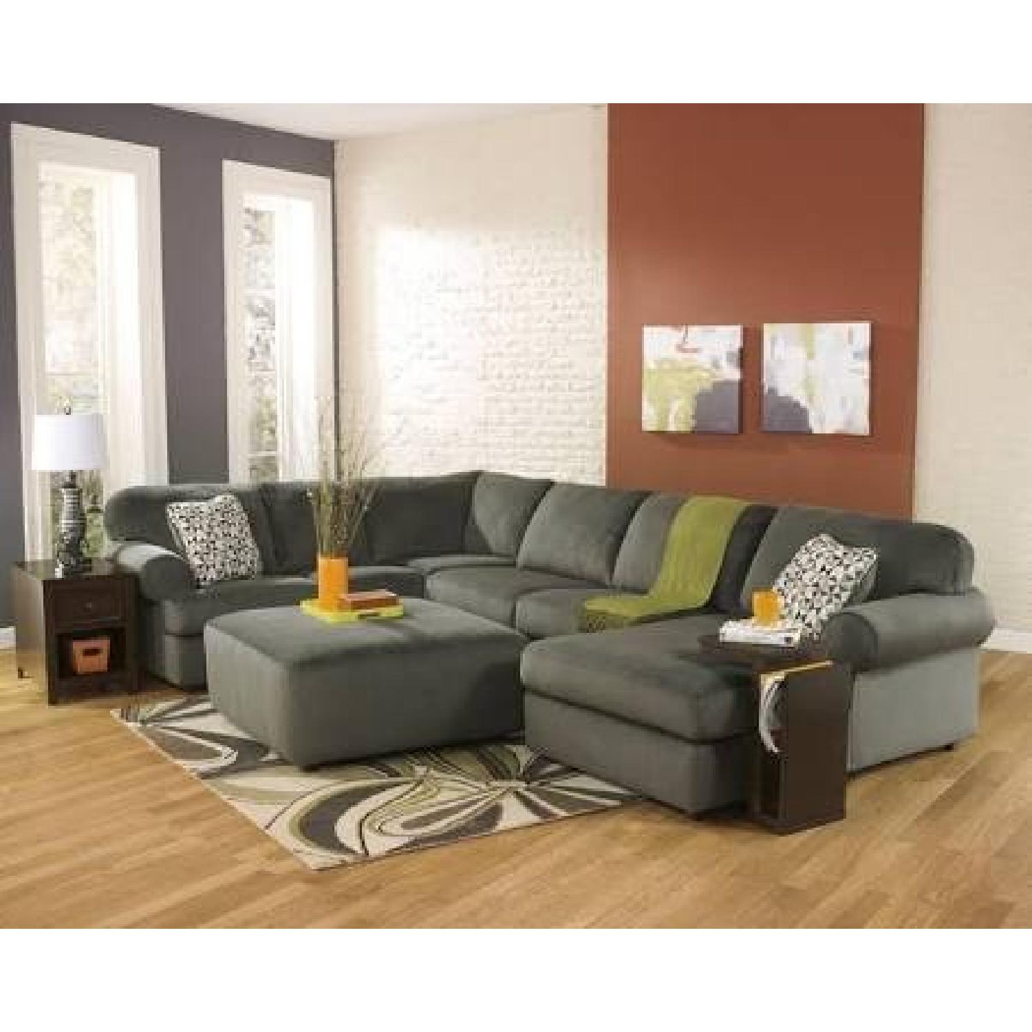 Ashley's 3 Piece Chaise Sectional Sofa & Ottoman - image-1