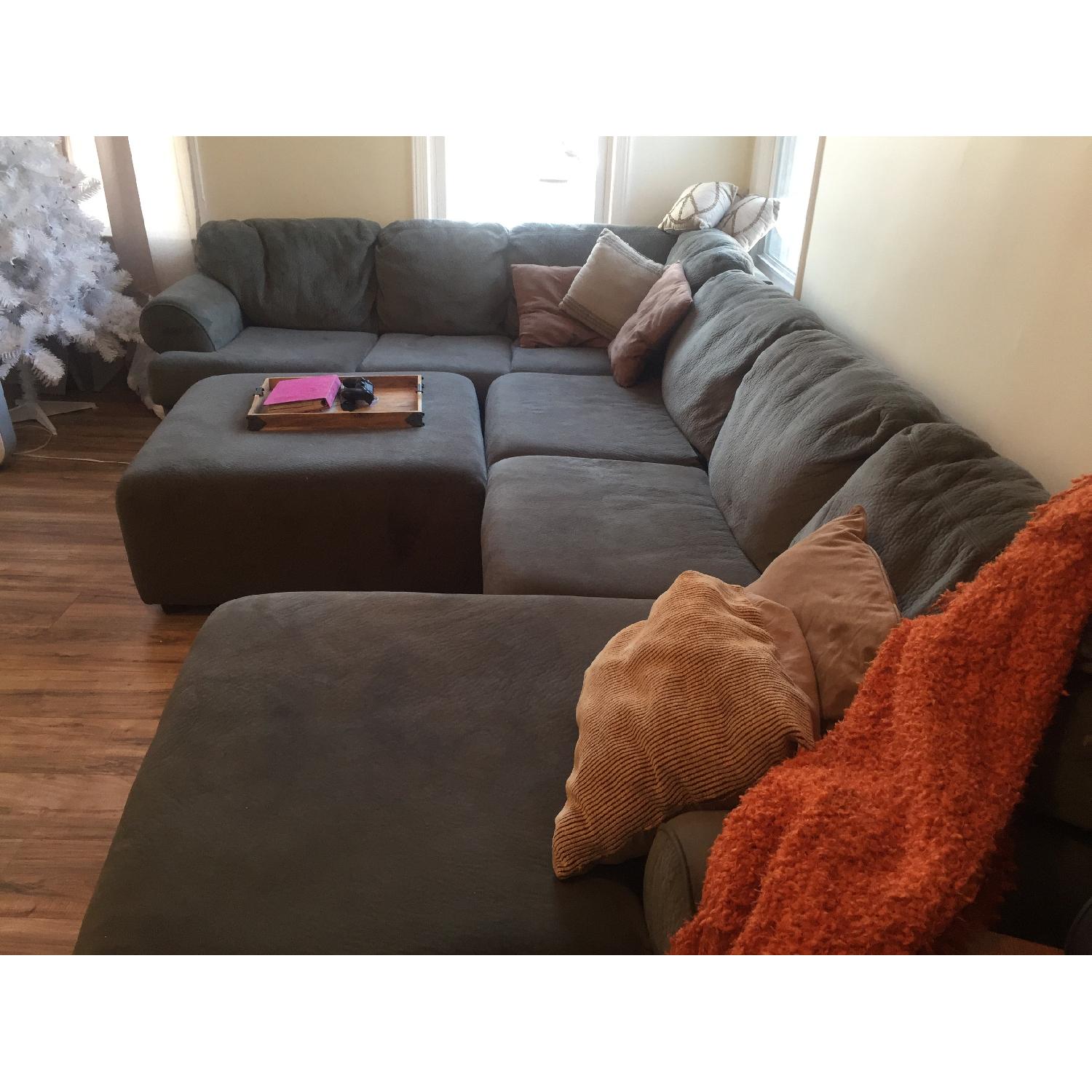 Ashley's 3 Piece Chaise Sectional Sofa & Ottoman - image-2