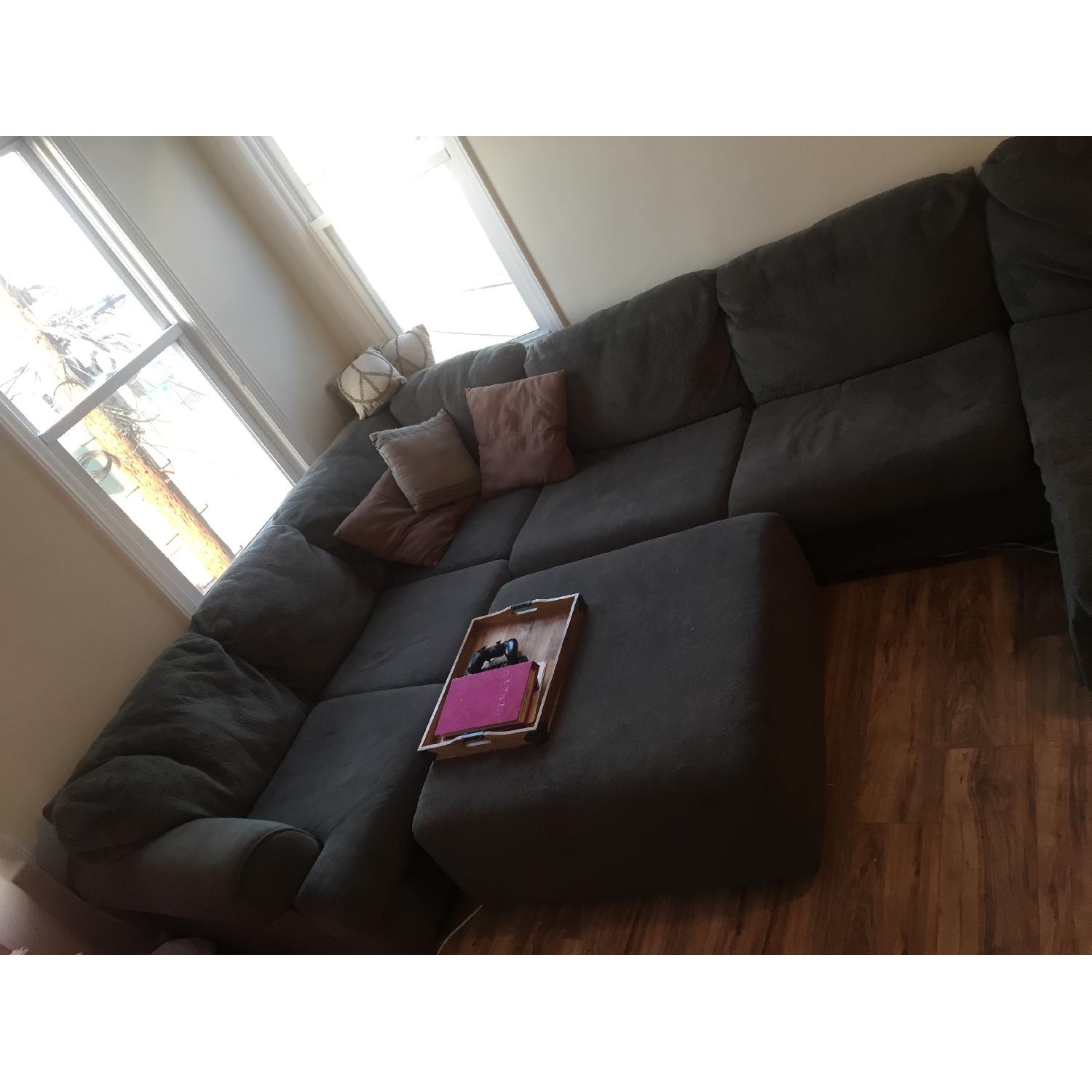 Ashley's 3 Piece Chaise Sectional Sofa & Ottoman - image-3