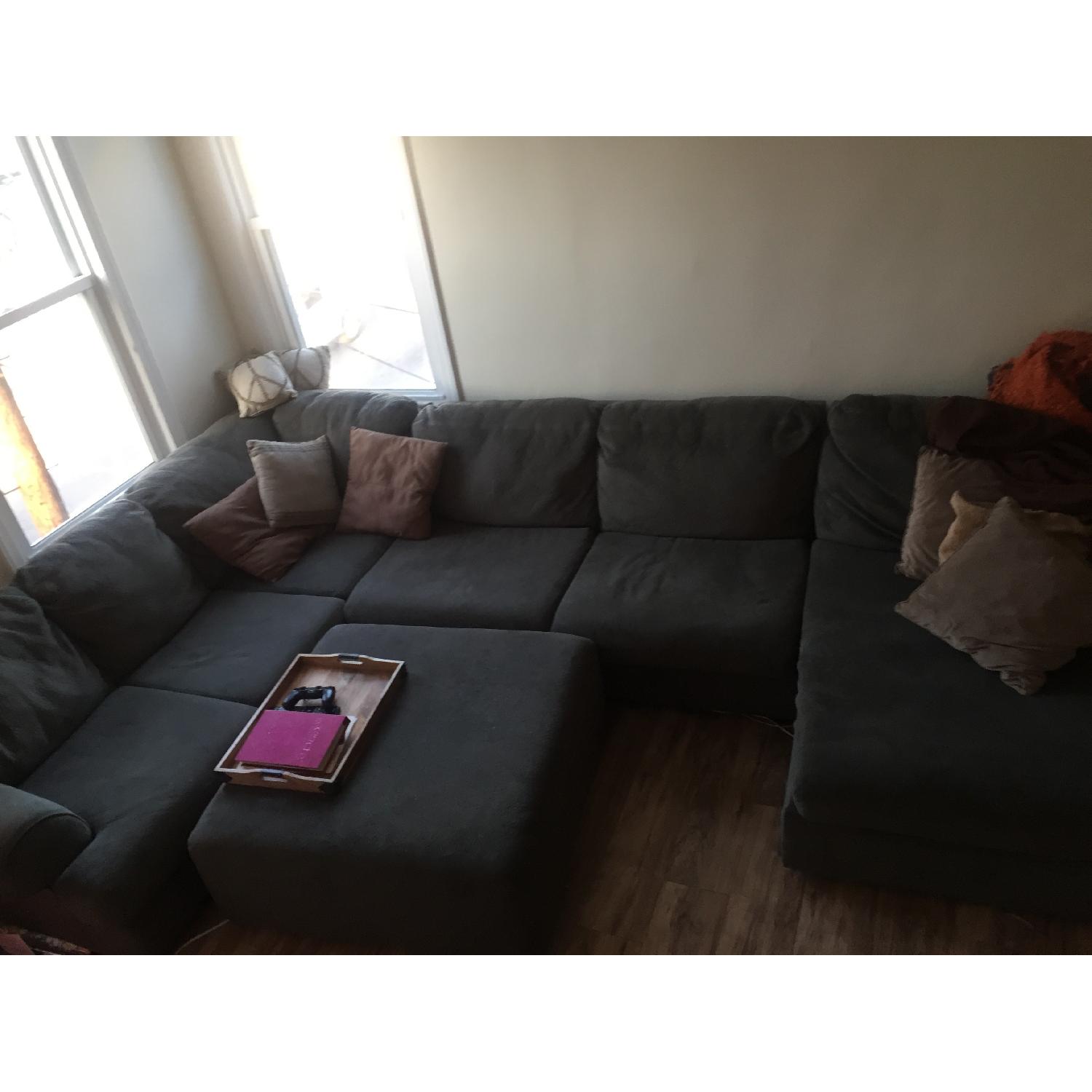 Ashley's 3 Piece Chaise Sectional Sofa & Ottoman - image-4