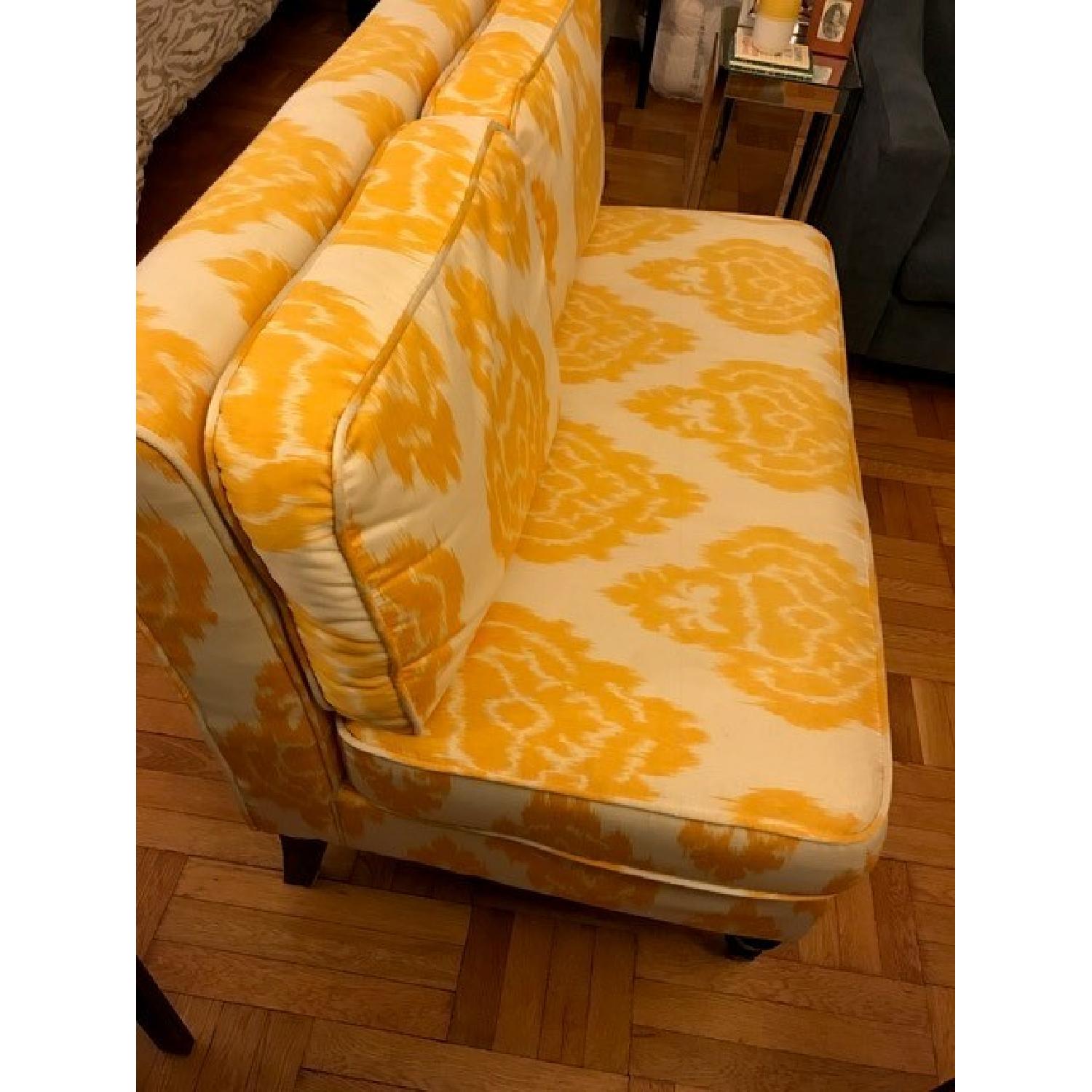 Cassidy Yellow Ikat Settee/Loveseat - image-3