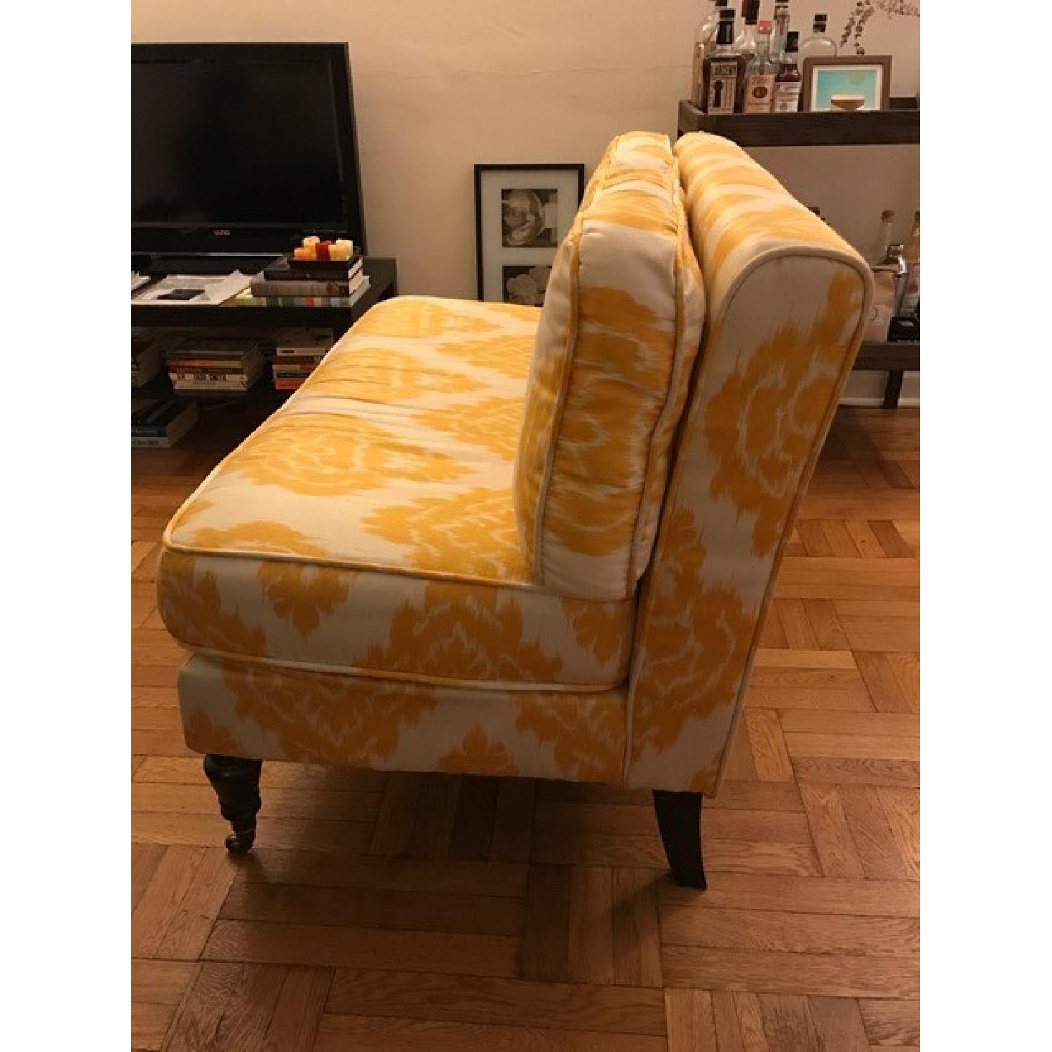 Cassidy Yellow Ikat Settee/Loveseat - image-4