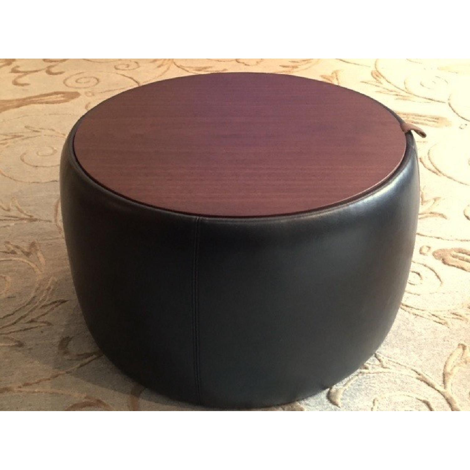 Camerich Leather Drum Ottoman - image-1