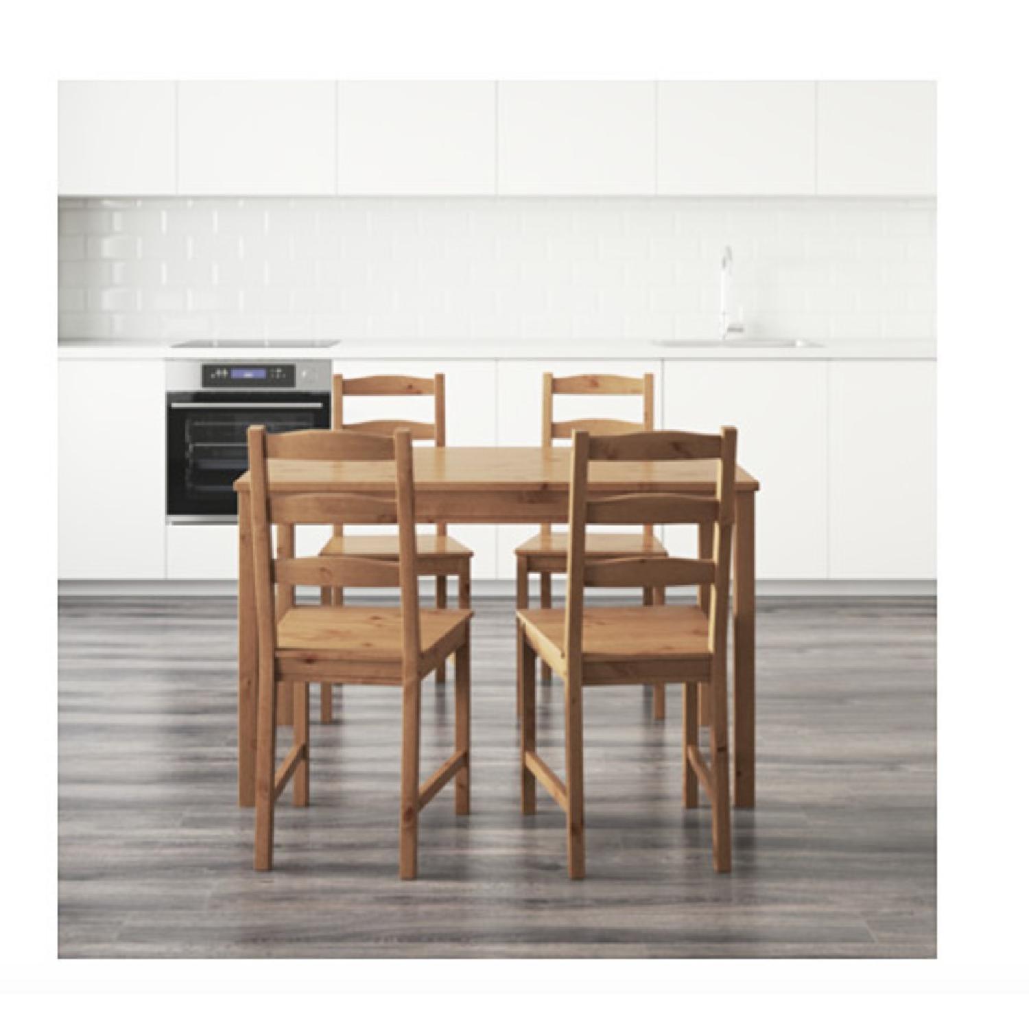Ikea Jokkmokk Table w/ 4 Chairs in Antique Stain - AptDeco