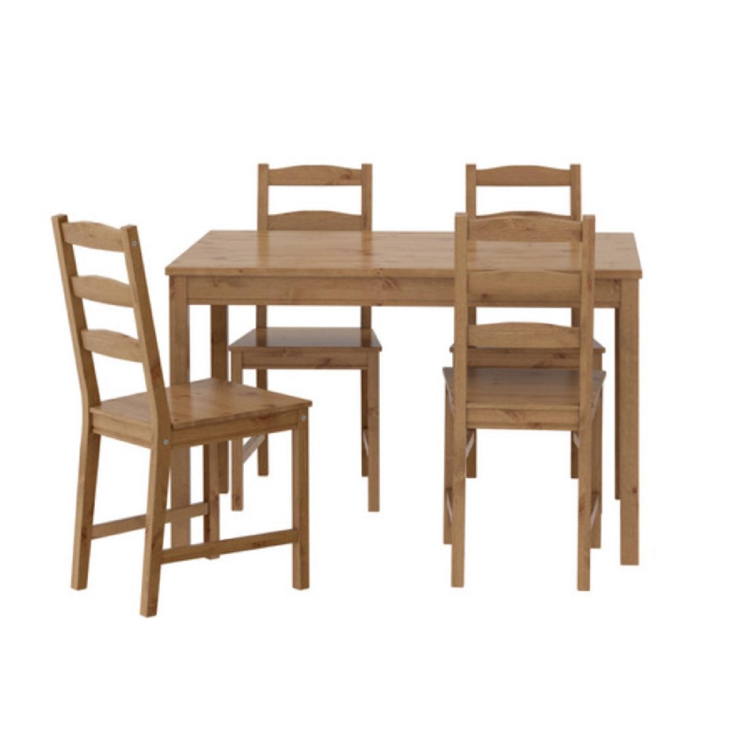 Ikea Jokkmokk Table w/ 4 Chairs in Antique Stain - AptDeco